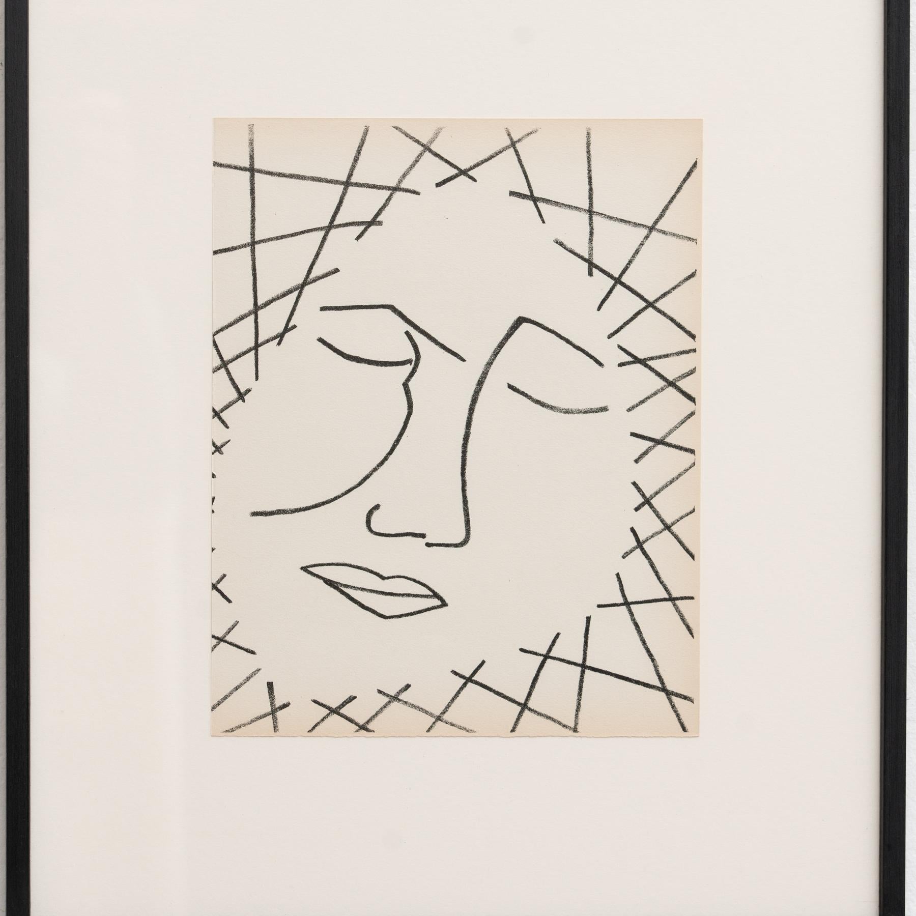 Françoise Gilot Lithograph 'Untilted Face', 1951 For Sale 1