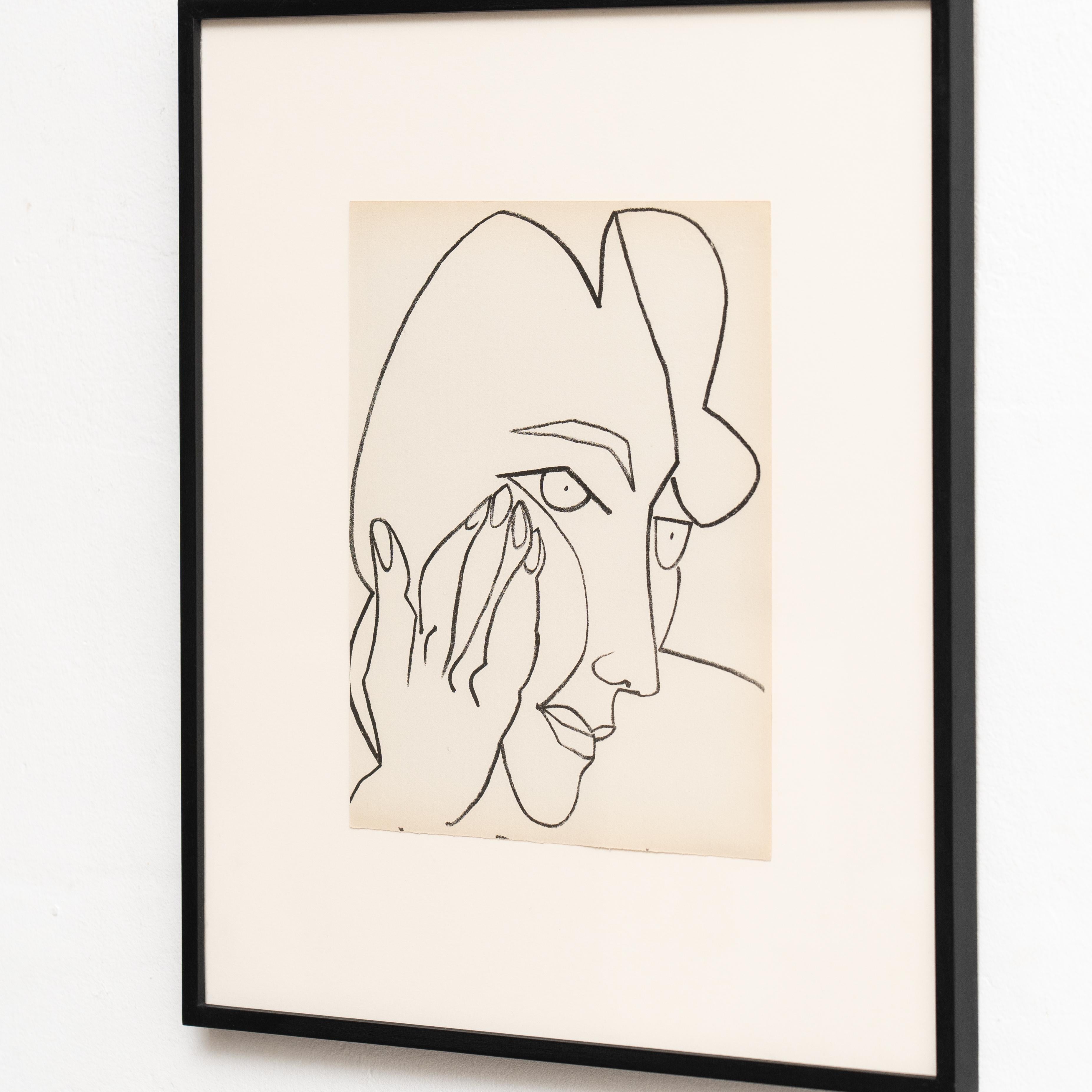 French François Gilot Original Lithograph: Timeless Beauty in Classic Framing, 1951 For Sale