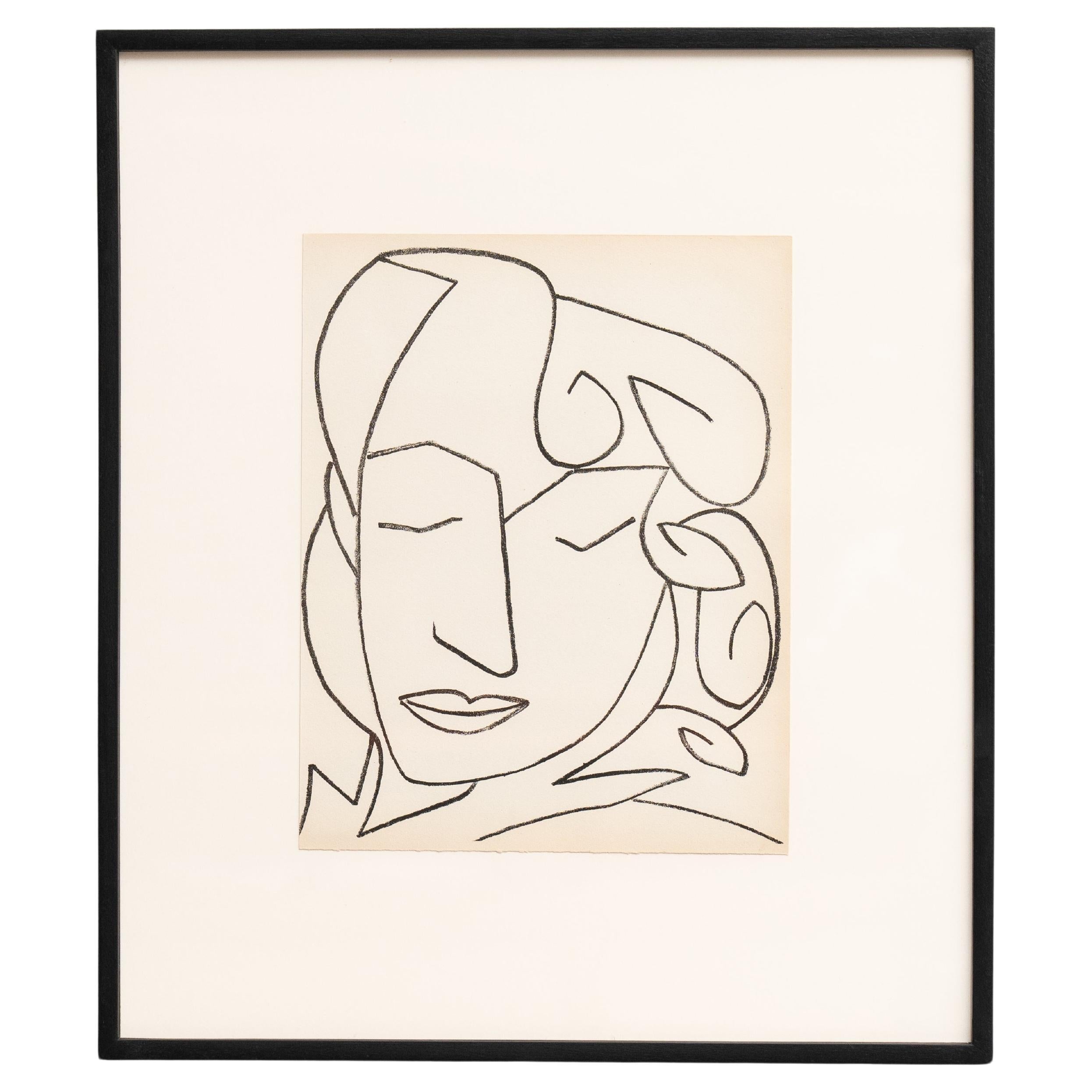 François Gilot Original Lithograph: Timeless Beauty in Classic Framing, 1951 For Sale