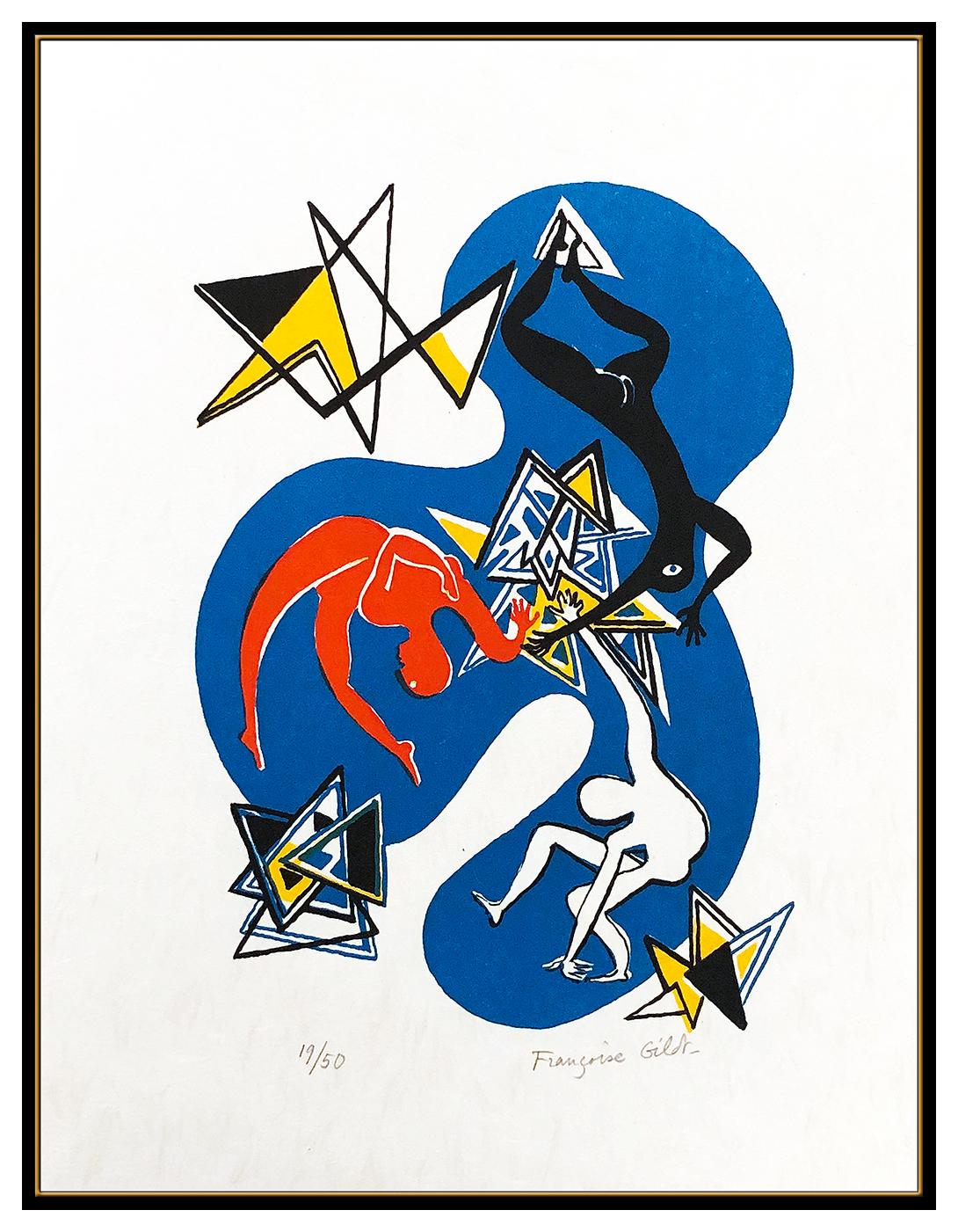 Francoise Gilot Original Color Lithograph Hand Signed Abstract Dance Poems Art - Print by Francois Gilot