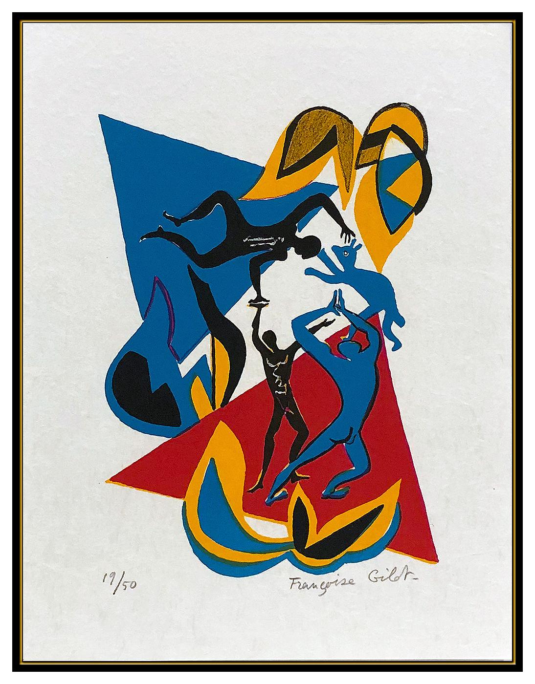 Francoise Gilot Original Color Lithograph Sur La Pierre Poems Hand Signed Ar - Print by Francois Gilot