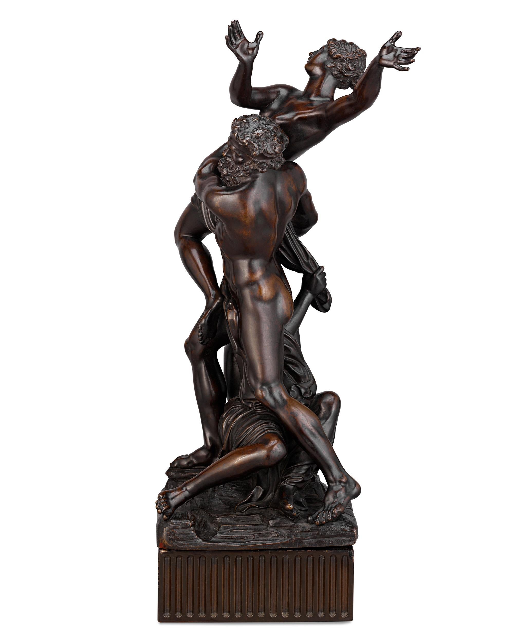 After François Girardon
1628-1715  French

Pluto Abducting Proserpine

Bronze

This High Baroque period composition captures the famed narrative of Pluto and Proserpine from Roman mythology. The late 17th-century patinated bronze, created after