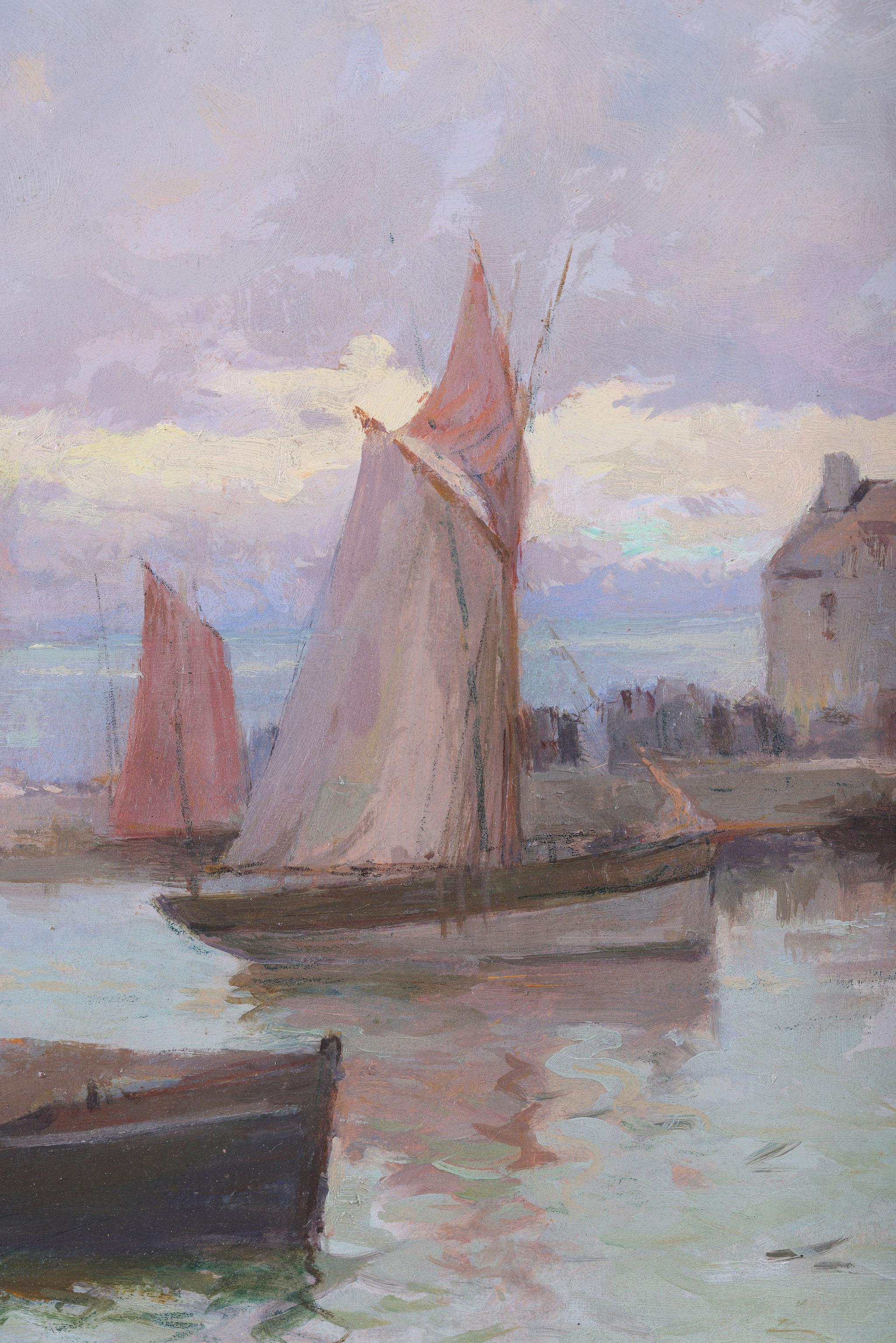 L'Avant-Port de Conarneau  - Impressionist Painting by Francois Gueho