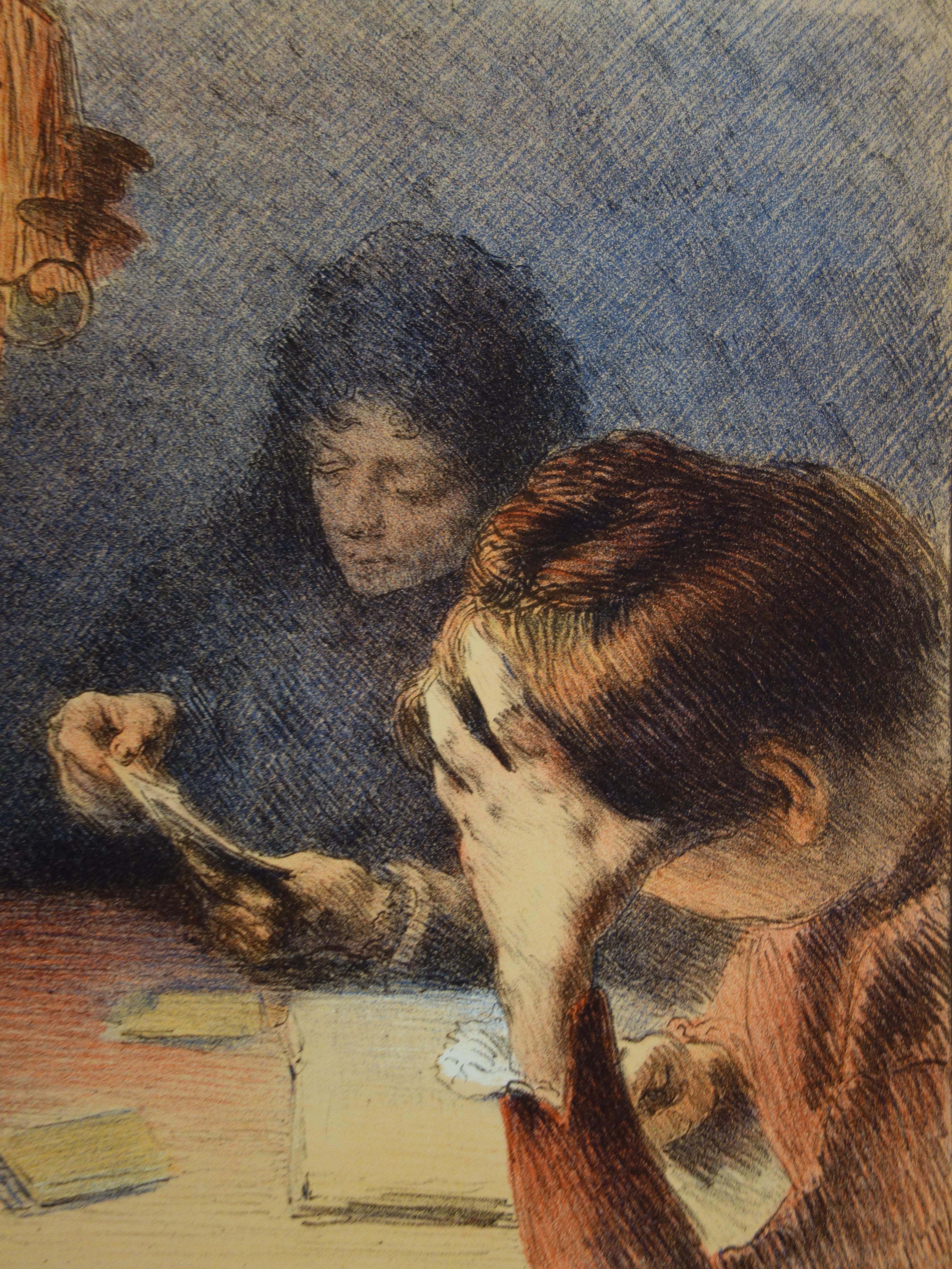 Francois GUIGUET
La lampada: lavoro serale , 1898

Litografia originale (atelier Champenois)
Firma stampata nella lastra
Su Vellum, 40 x 31 cm (c. 16 x 12 in)

INFORMAZIONI: Litografia creata per il portfolio 