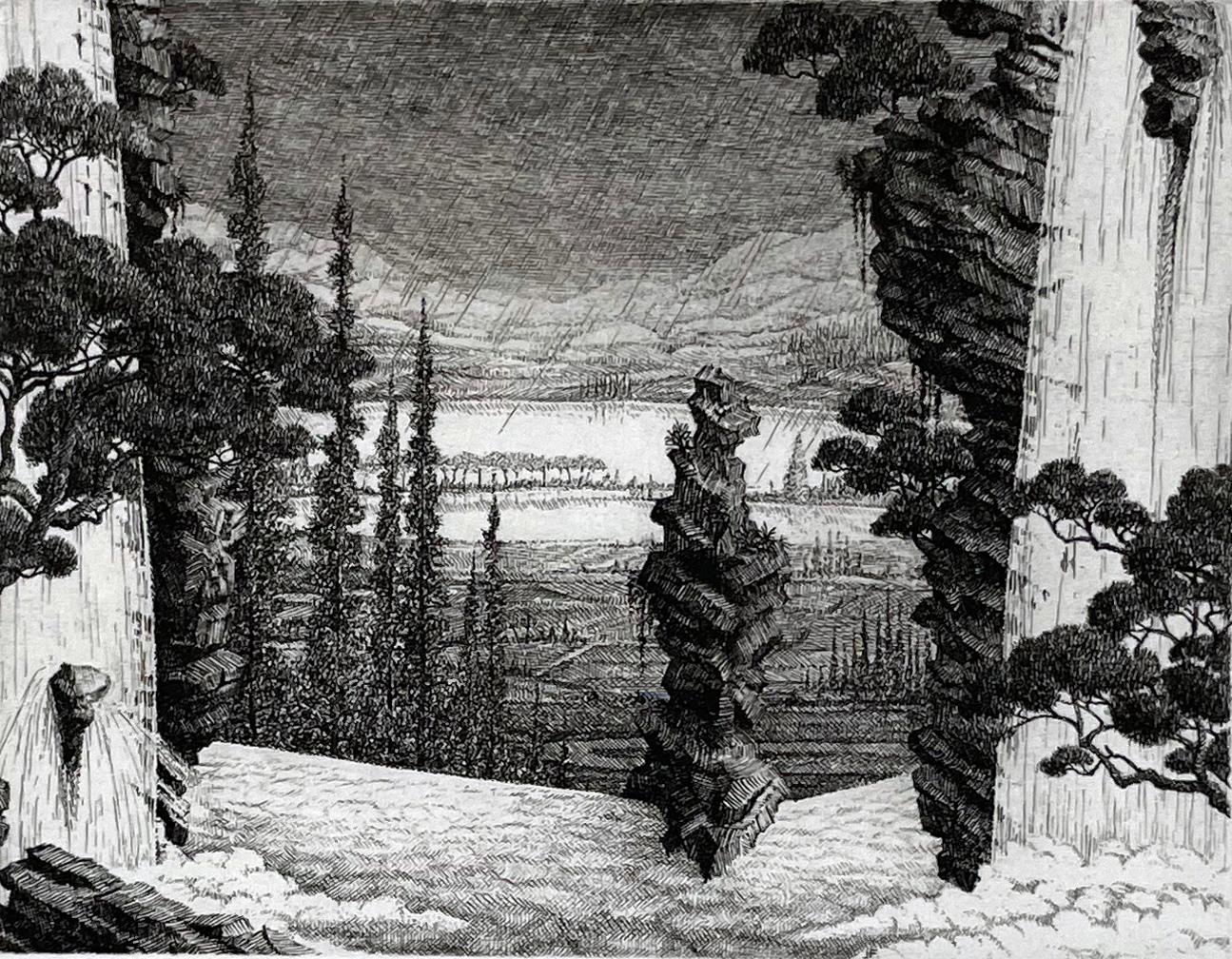 François Houtin Landscape Print - Cascades No. 1