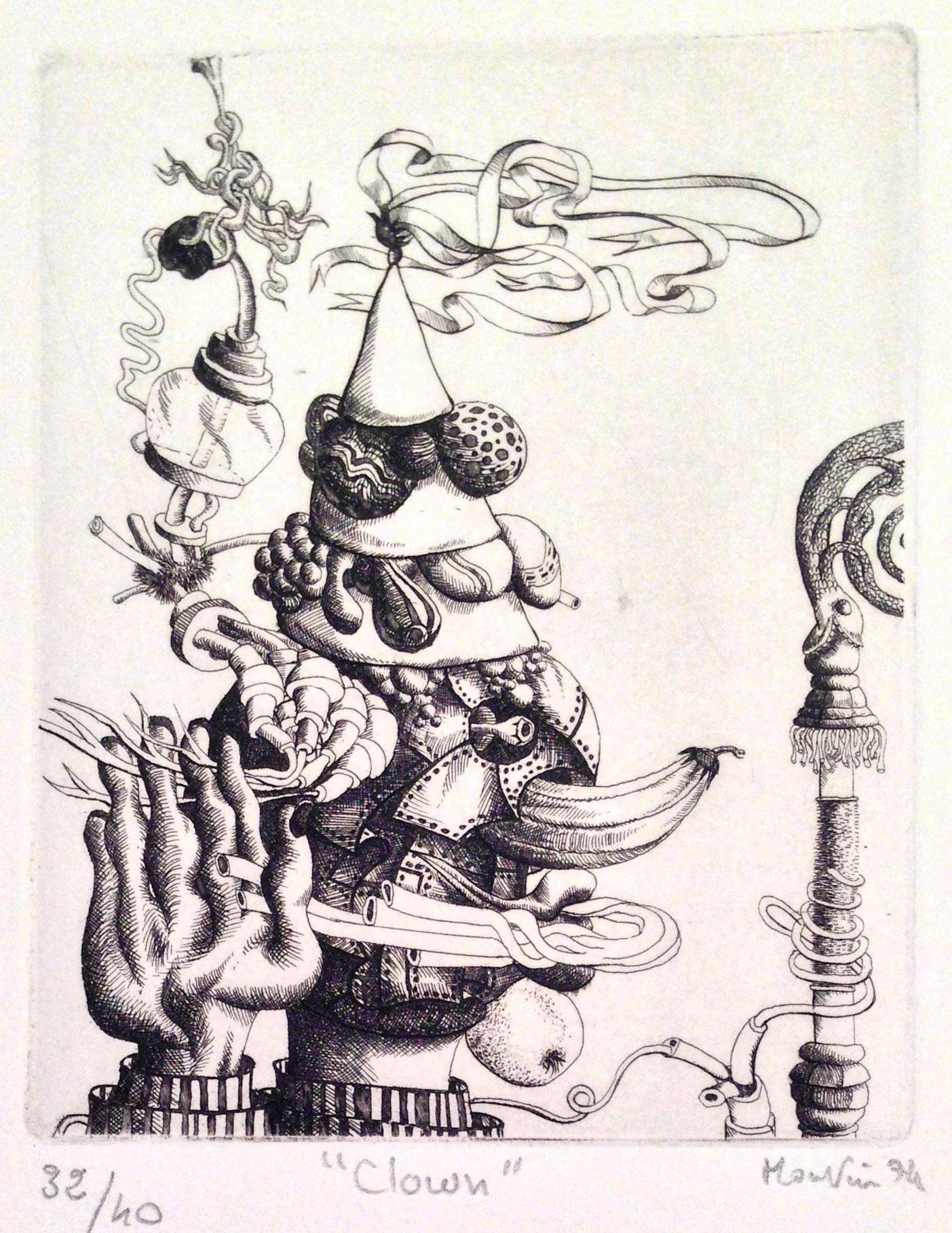François Houtin Figurative Print - Clown