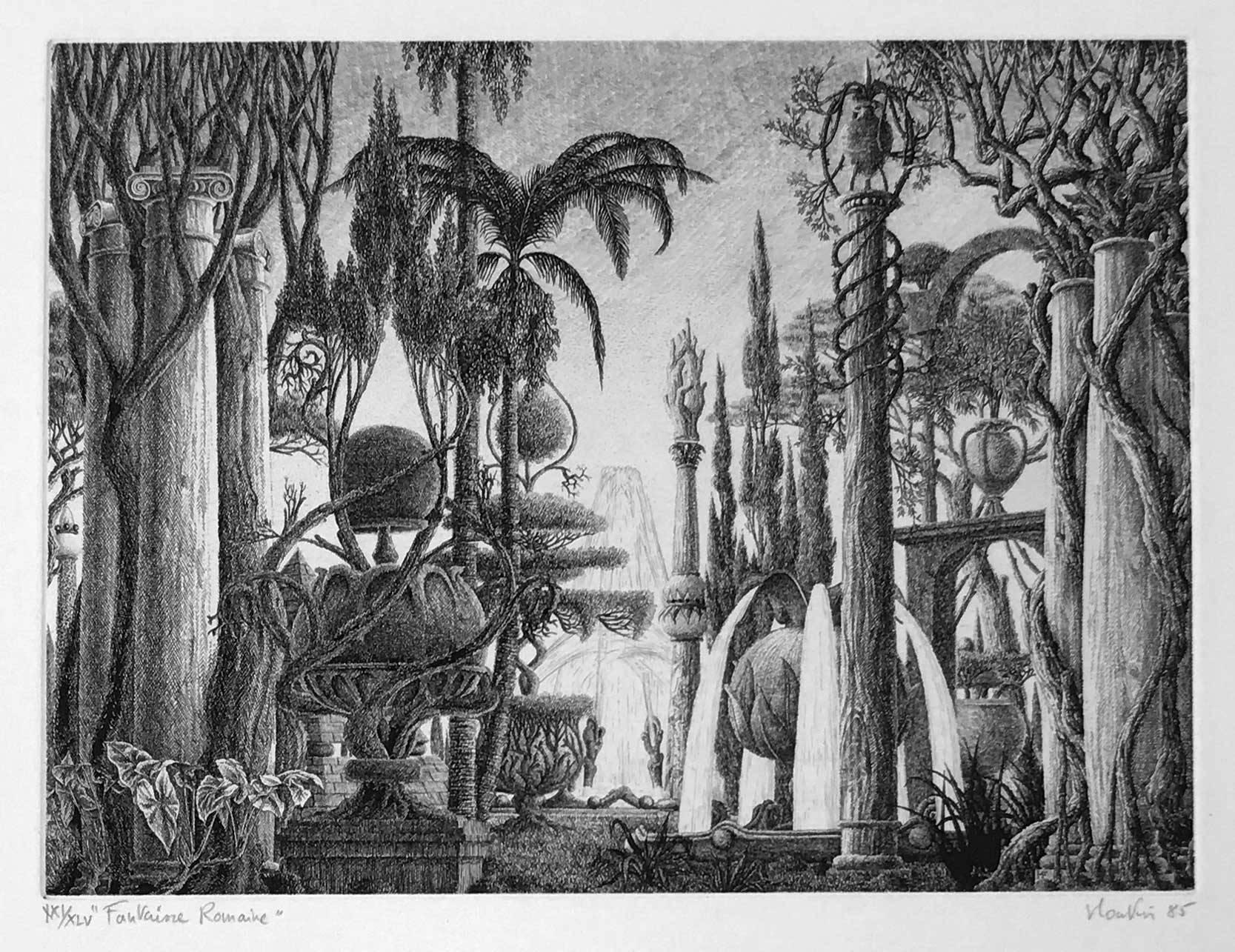 François Houtin Landscape Print - Fantaisie Romaine