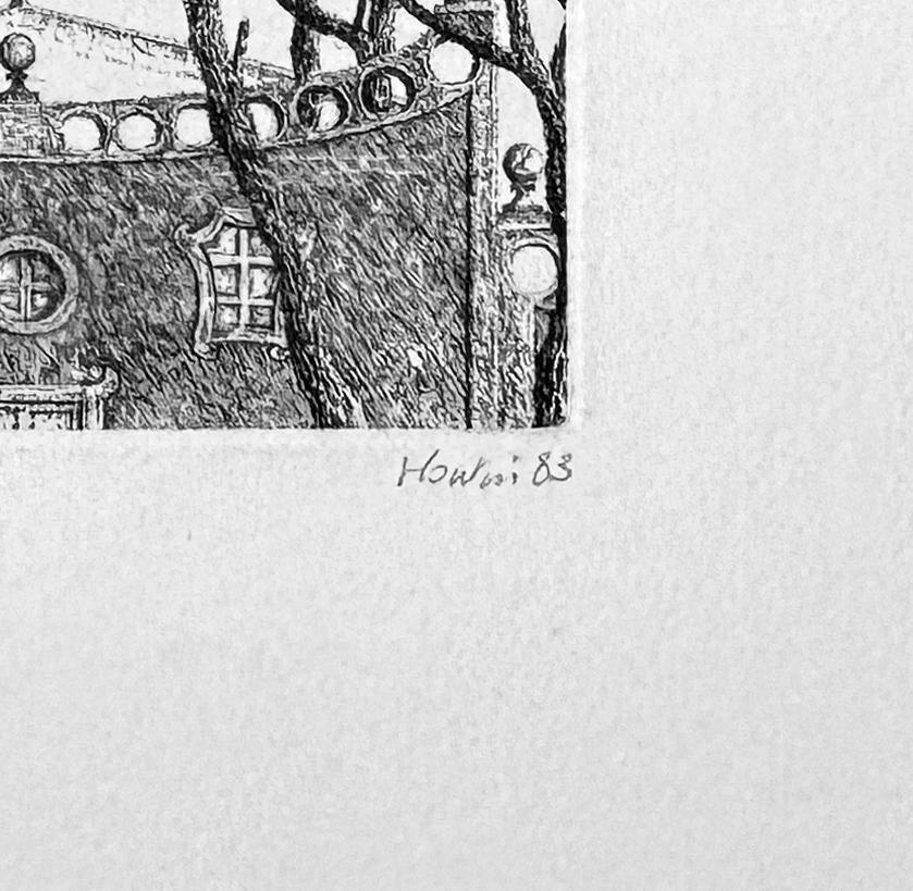 Maison Romaine, by Francois Houtin - Gray Landscape Print by François Houtin