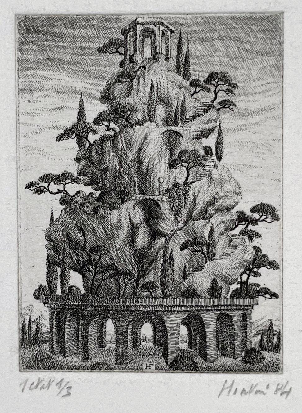 François Houtin Landscape Print - Tempio d'Amore
