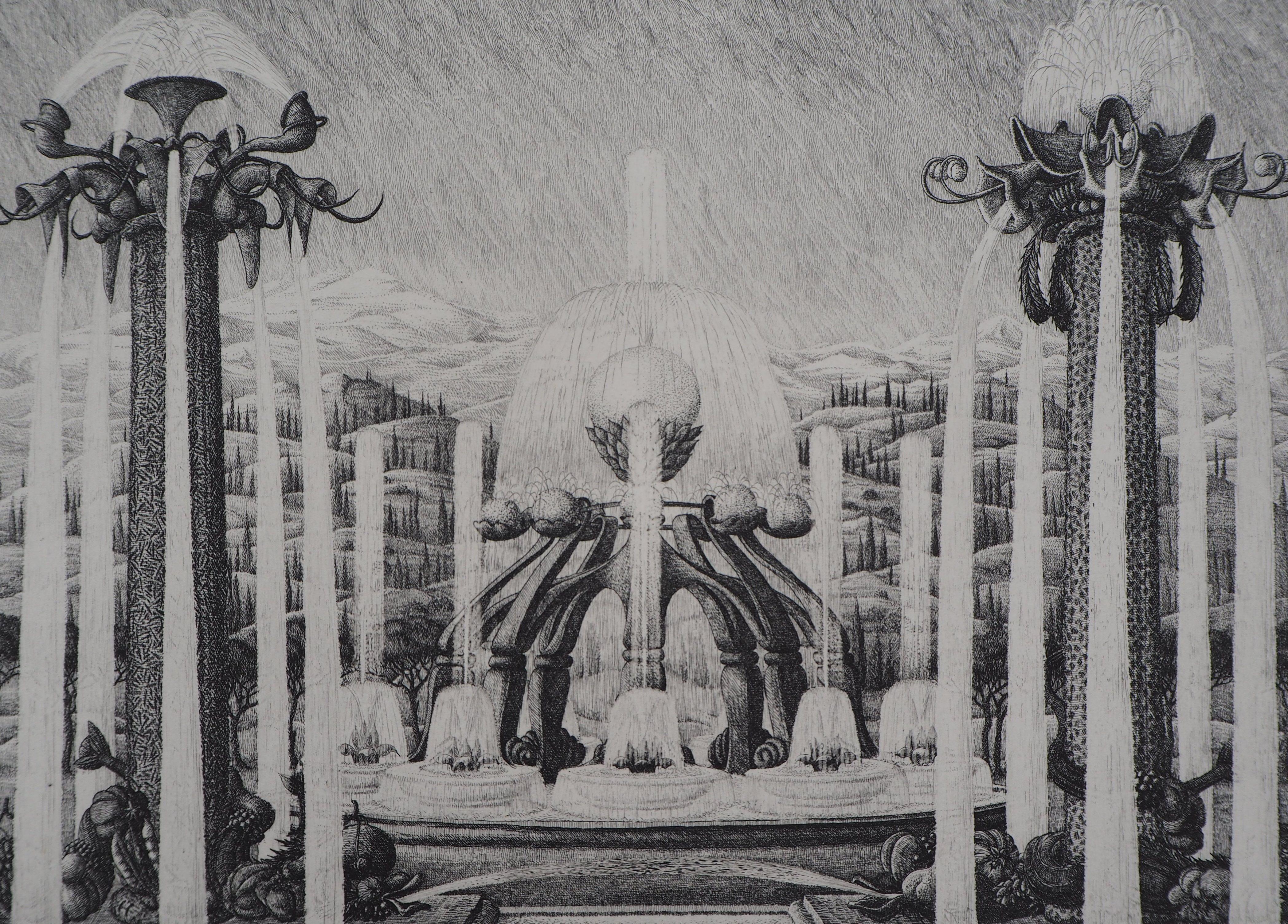 François HOUTIN
Versalles : Las Fuentes, 1985

Grabado original
Firmado a lápiz
Numerado / 45 en números romanos
Sobre vitela 25 x 33 cm (c. 10 x 13 pulgadas)

Excelente estado