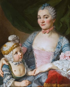 Portrait of a lady with her son, studio of F.H. Drouais, Paris, French, 18th c.