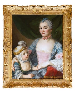 Portrait of a lady with her son, studio of F.H. Drouais, Paris, French, 18th c.