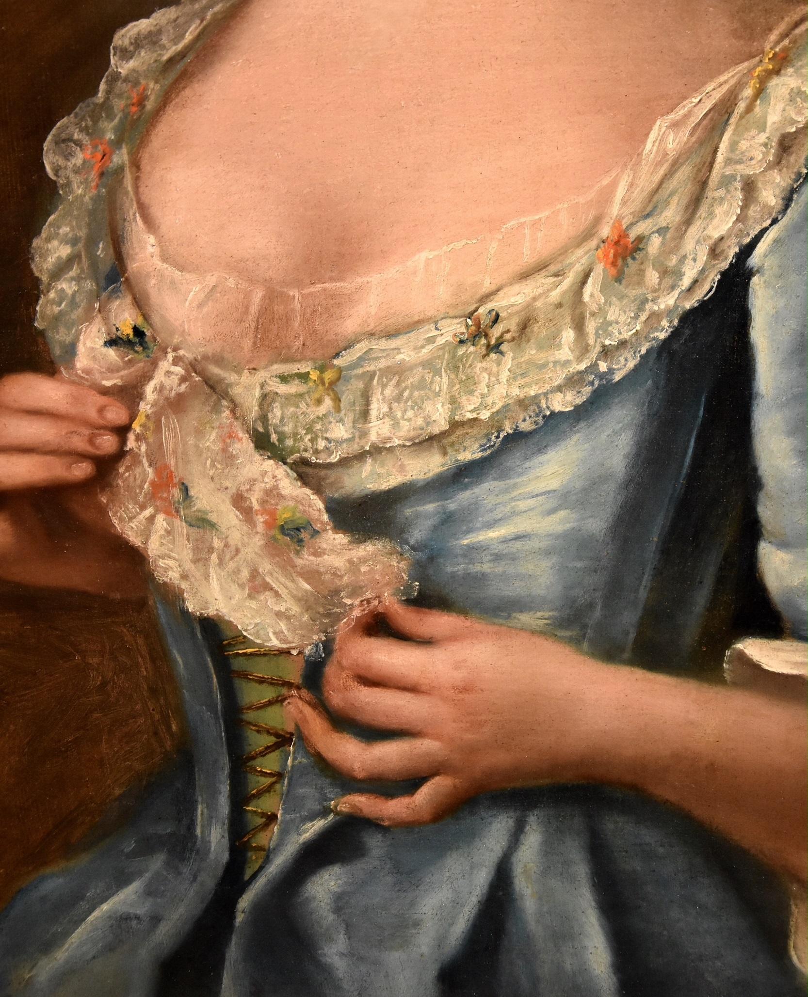 Portrait Noble Lady Woma Drouais Paint Oil on canvas Old master 18th Century Art 4