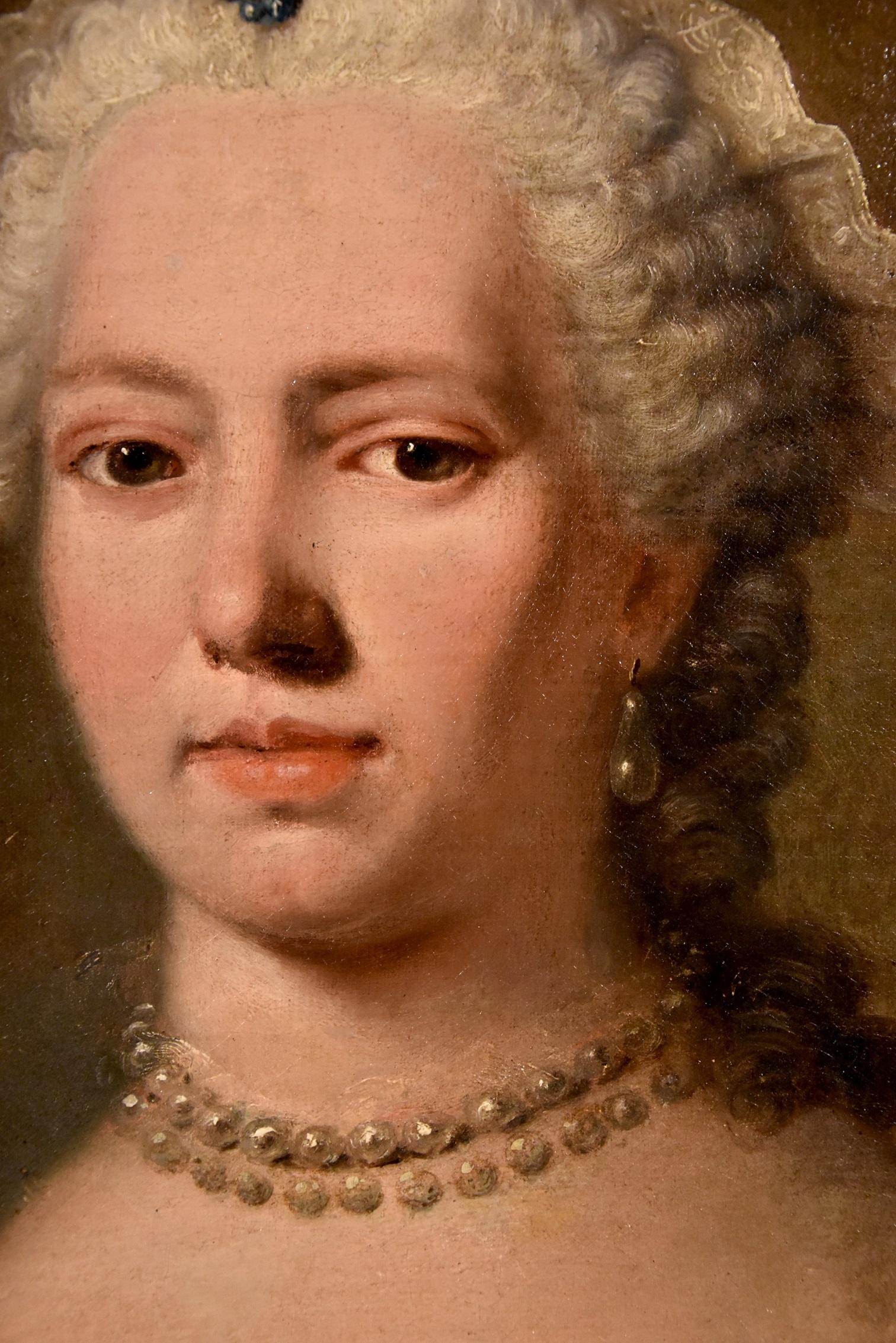 Portrait Noble Lady Woma Drouais Paint Oil on canvas Old master 18th Century Art 5