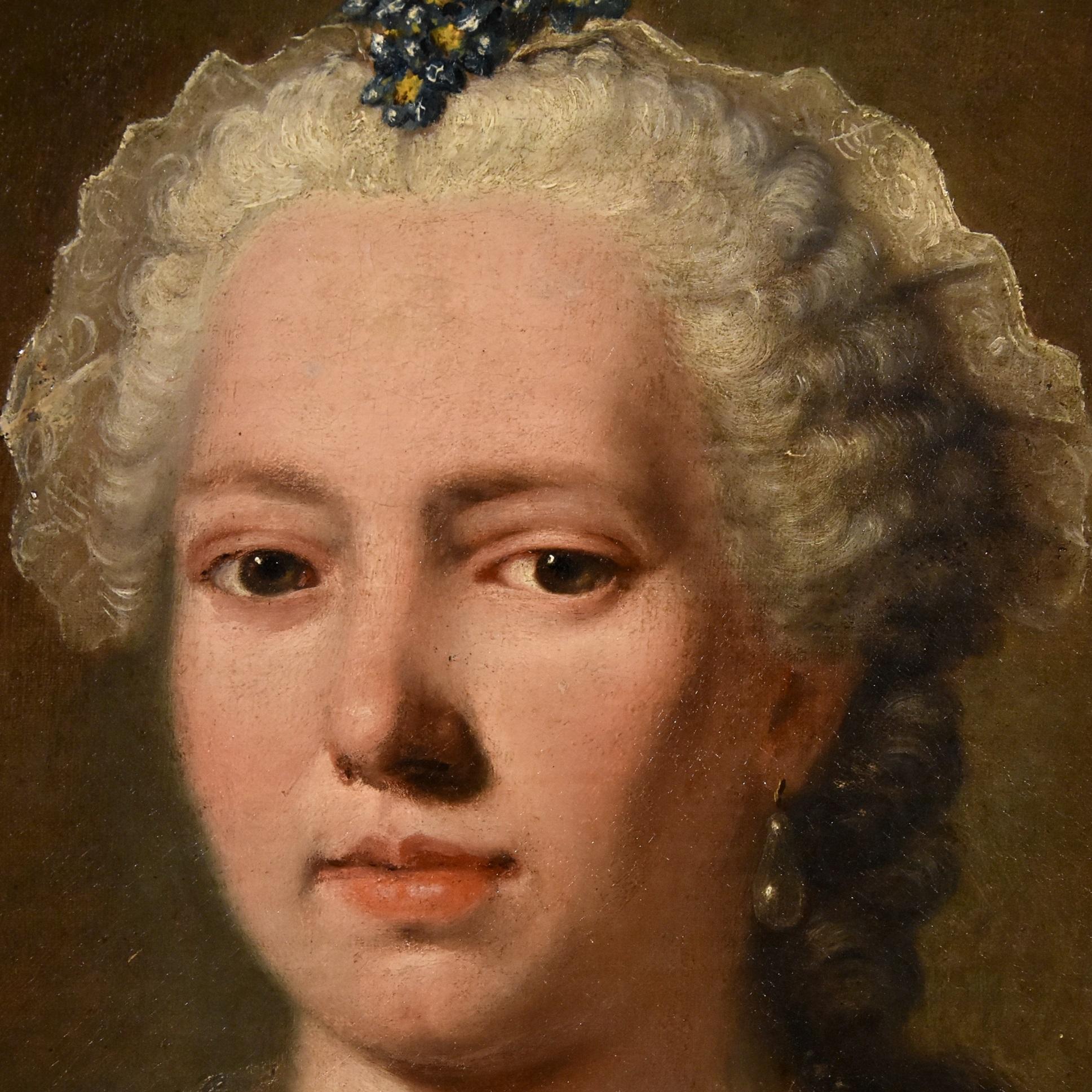 Portrait Noble Lady Woma Drouais Paint Oil on canvas Old master 18th Century Art 1