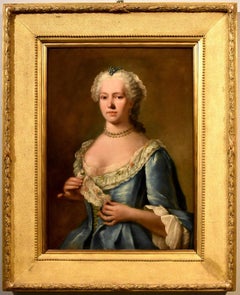 Portrait Noble Lady Woma Drouais Paint Oil on canvas Old master 18th Century Art