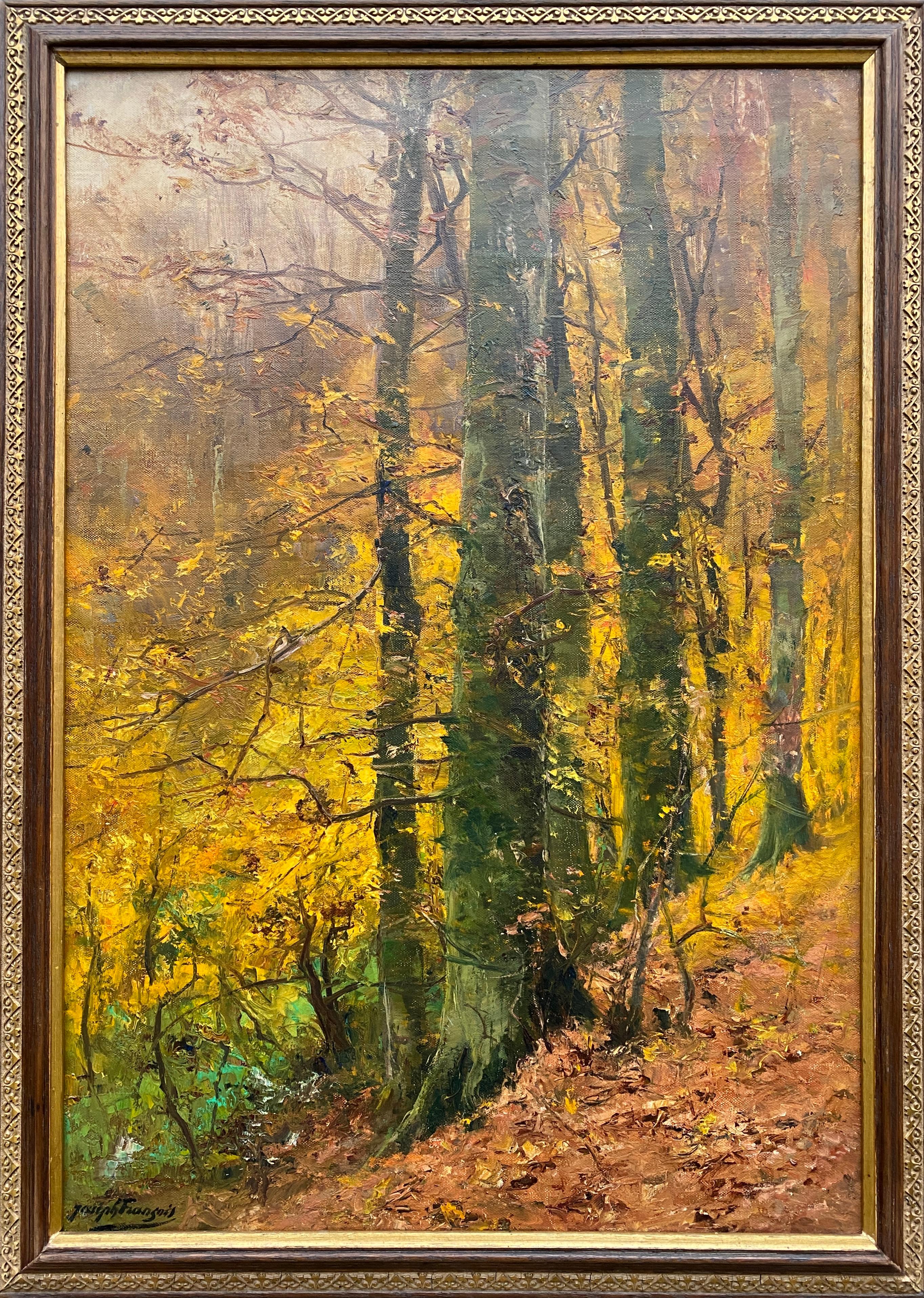 Francois Joseph-Charles Figurative Painting - Autumn Forest Scene, Joseph-Charles Francois, Brussels 1851 – 1940, Signed