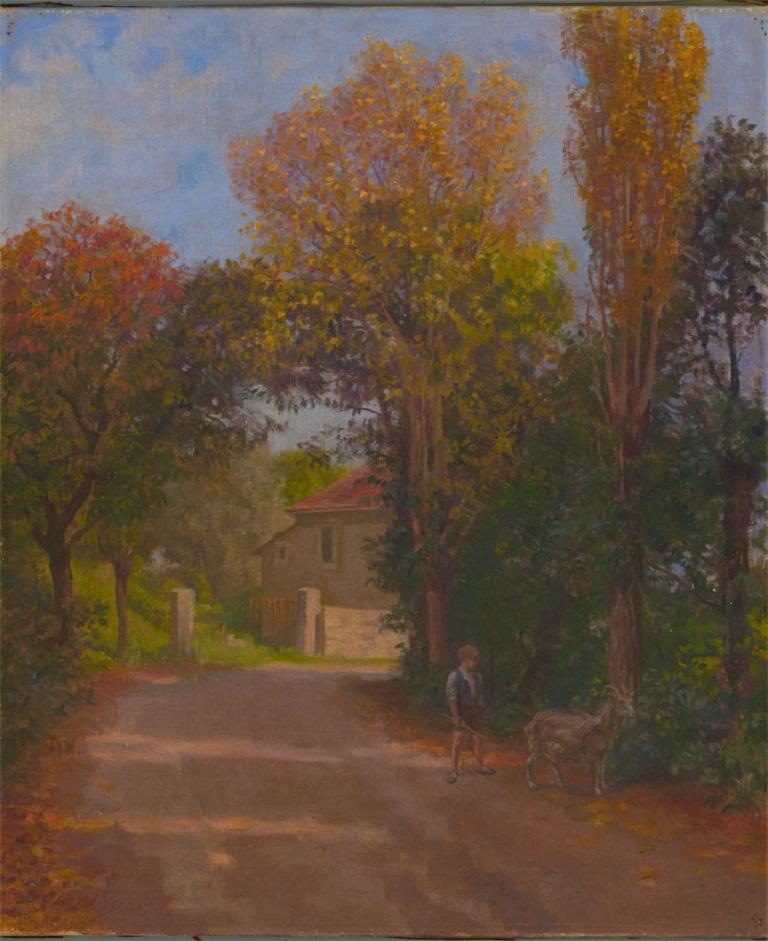 Francois Joseph Vernay (1864-1950) - Signed Oil, Rural Street Scene 1