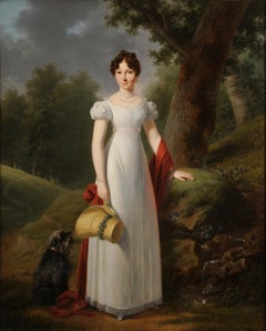 Young woman portrait with her dog