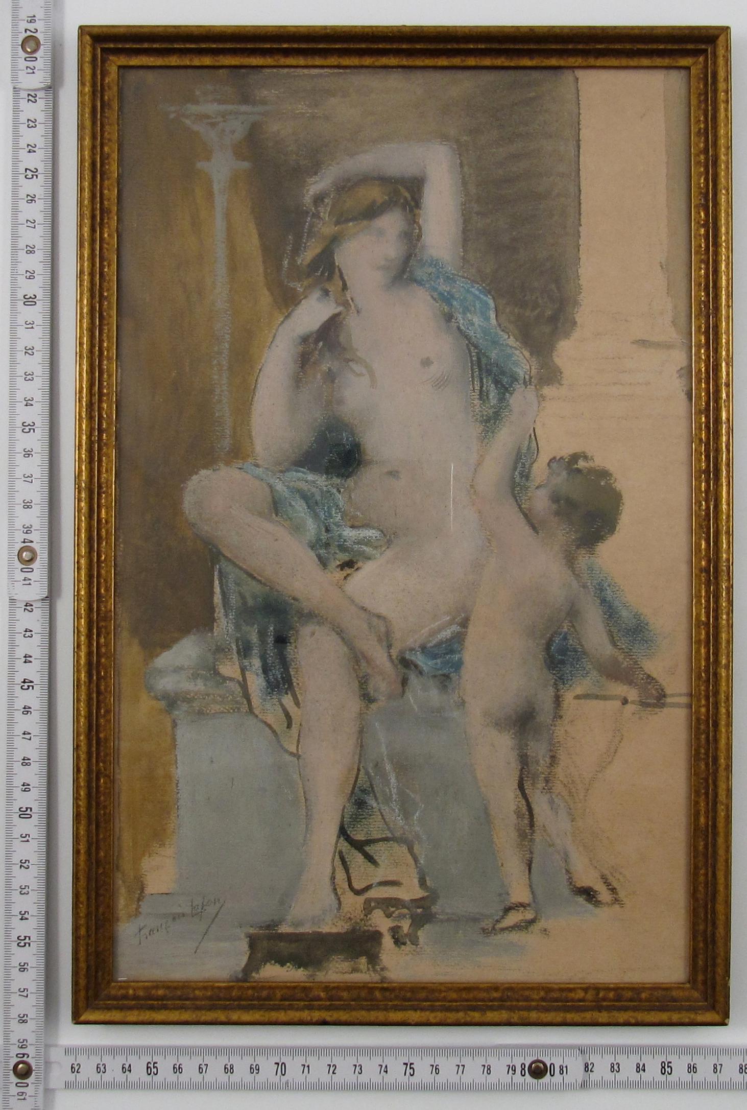 François Lafon (French, 1846-c.1920) Nude Female Portrait France Oil on Painting For Sale 6