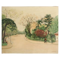 Francois Lanos (Français, début du 20e siècle) Peinture "Alle".
