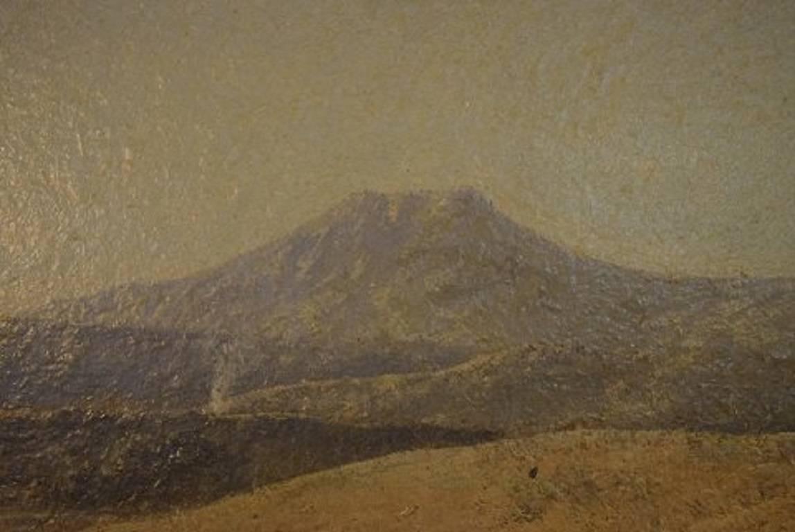 François Lauret, French Artist, Oil on Wood, 'Algerian Herdsmen' For Sale 2