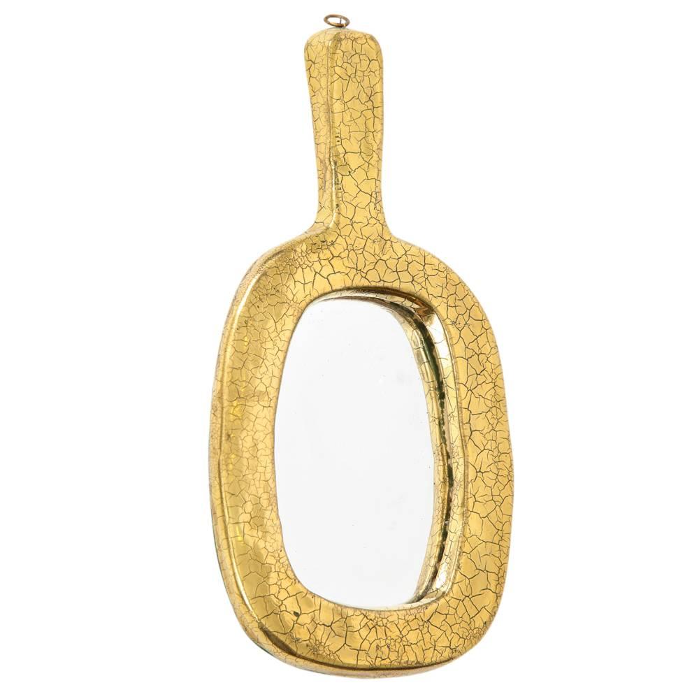 Mid-Century Modern Mithé Espelt Mirror, Ceramic, Gold
