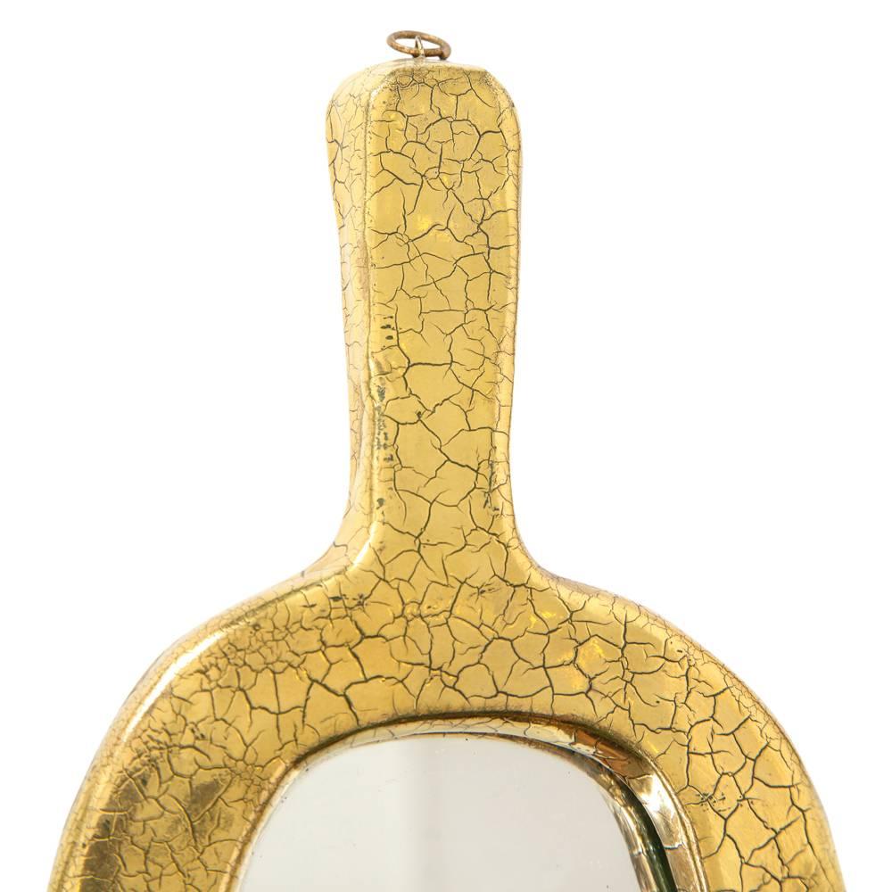 French Mithé Espelt Mirror, Ceramic, Gold