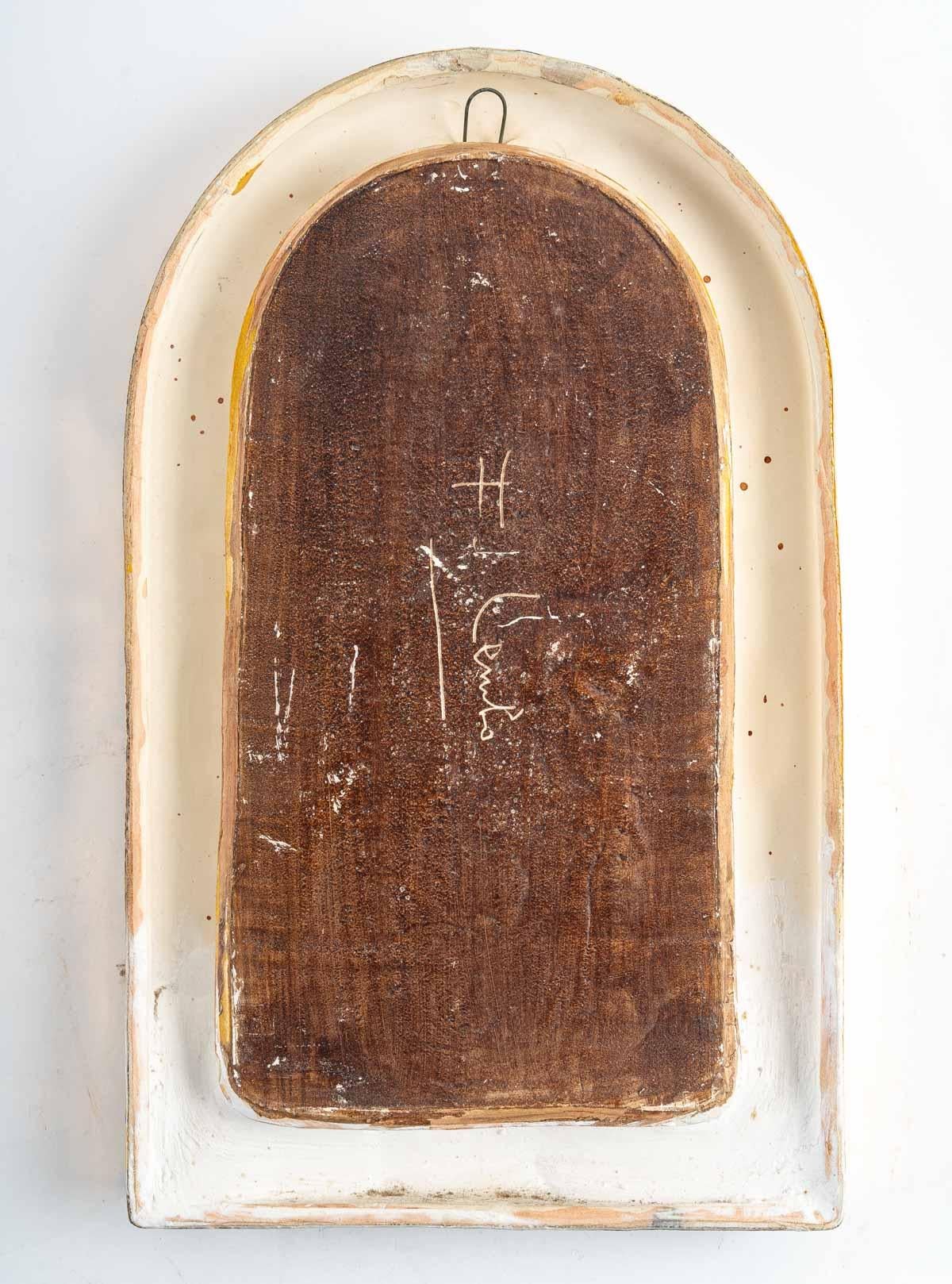 Vernissé 1970 François Lembo Miroir, céramique, Jewell, or, rubis, noir, signé