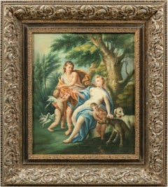 Antique François Lemoyne follower - 19th century figure painting - Mythological scene