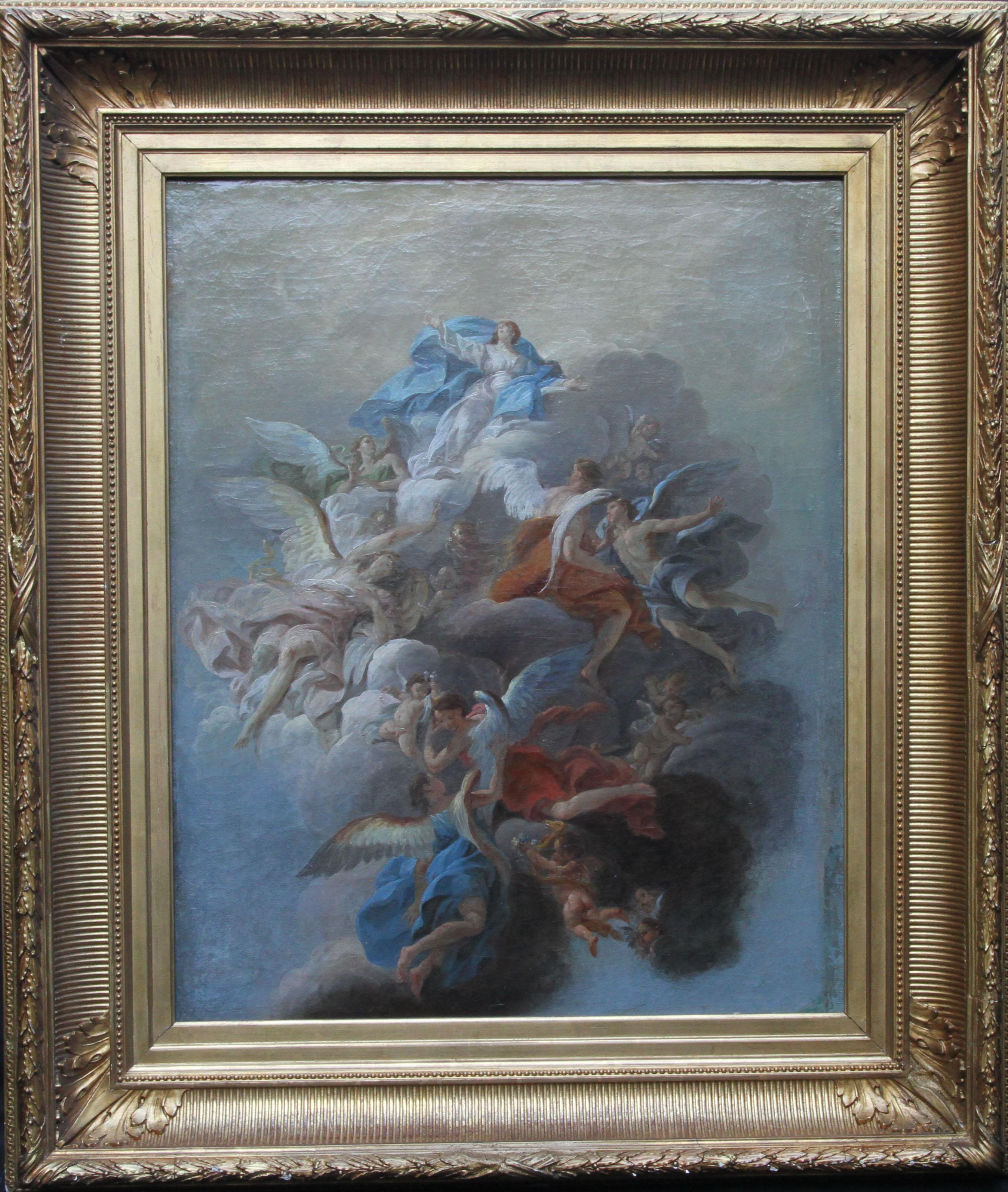 François Lemoyne Portrait Painting - The Assumption - French Renaissance  Old Master religious oil painting