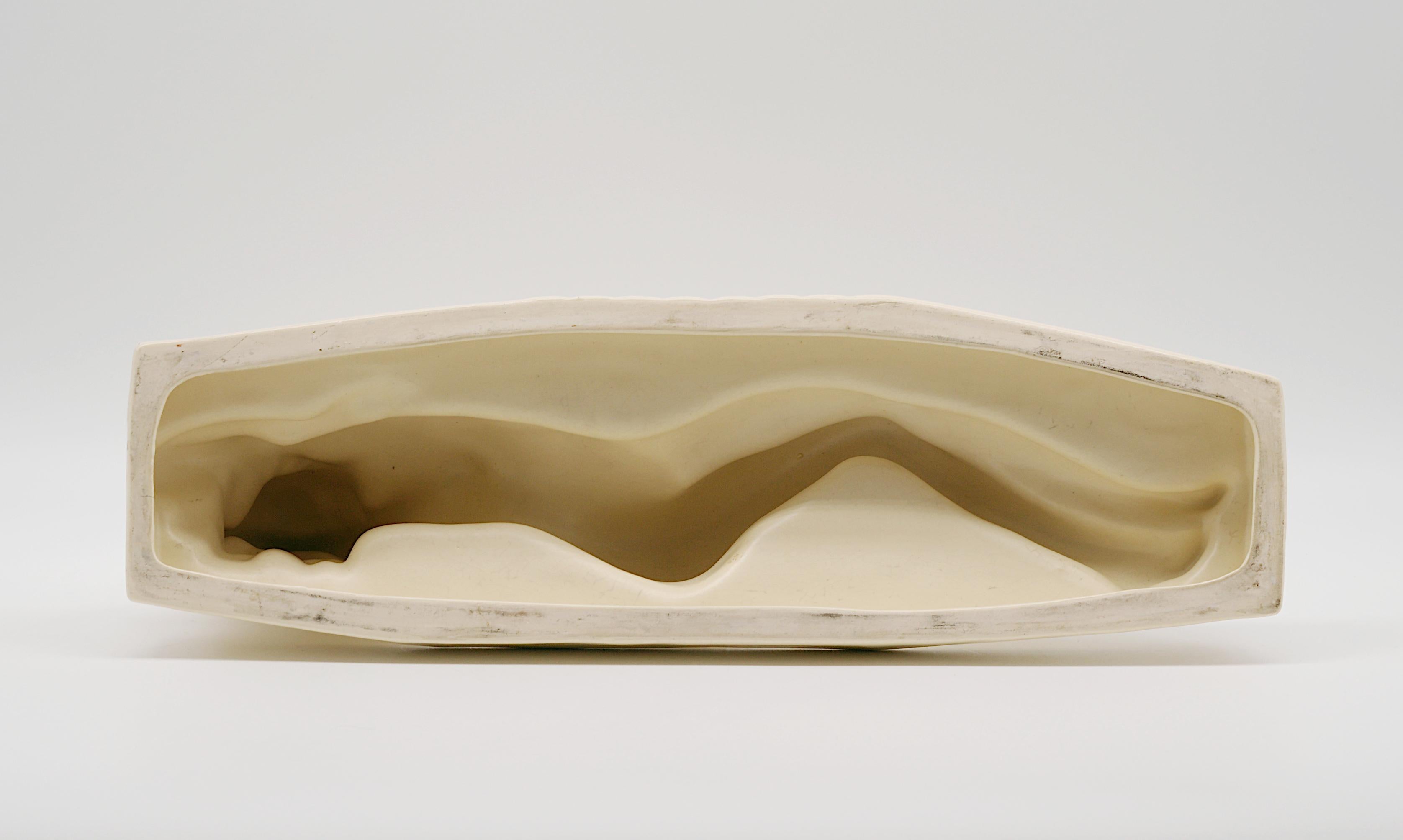 François Levallois, art déco francese, smalto a crepe in ceramica, giovane donna nuda in vendita 3
