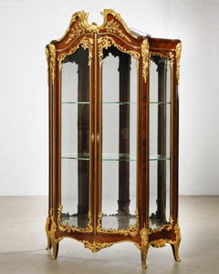 Francois Linke, a Large and Fine Gilt-Bronze Mounted Kingwood Grand Vitrine