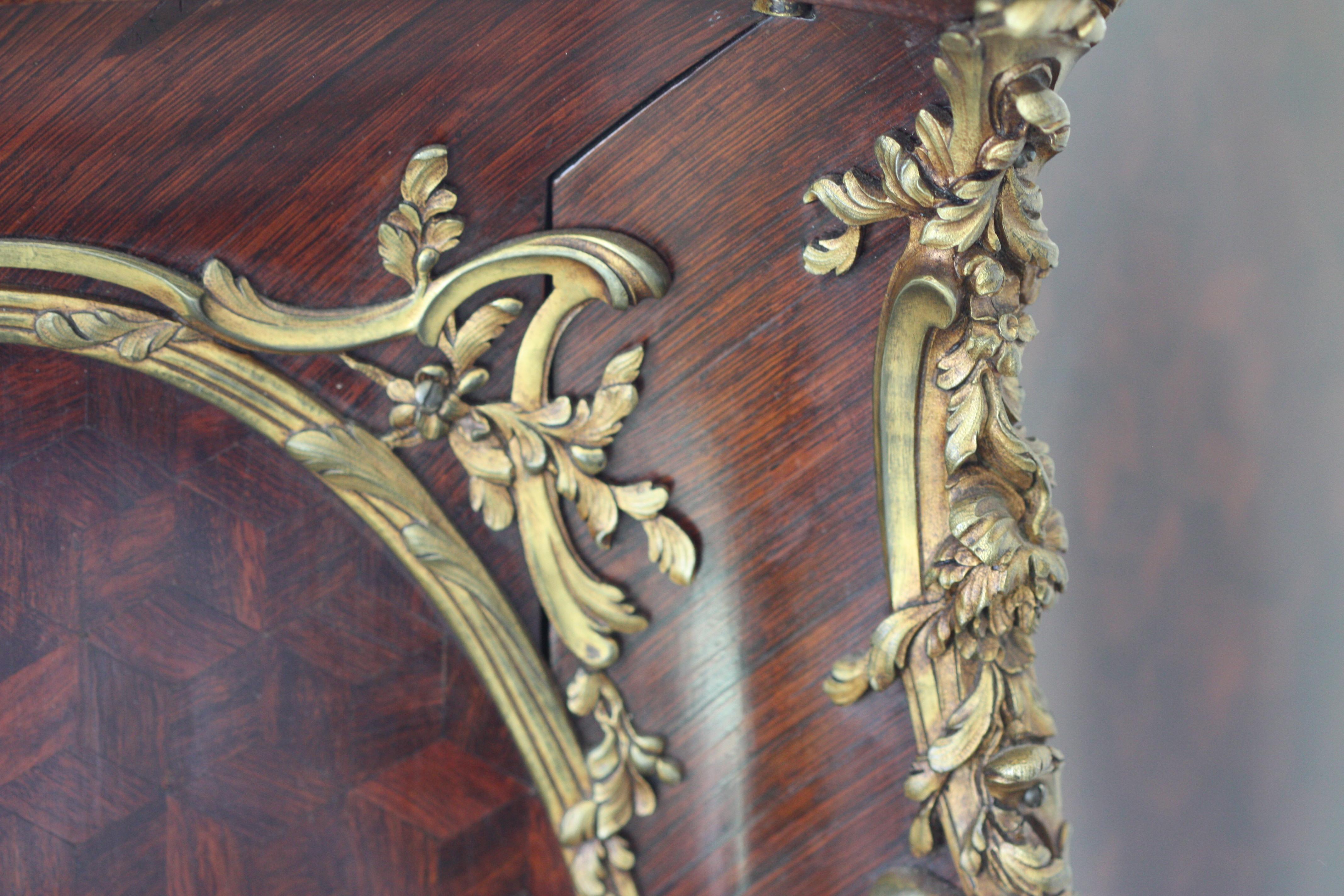 François Linke a Louis XV Style Ormolu Mounted Kingwood and Parquetry For Sale 7