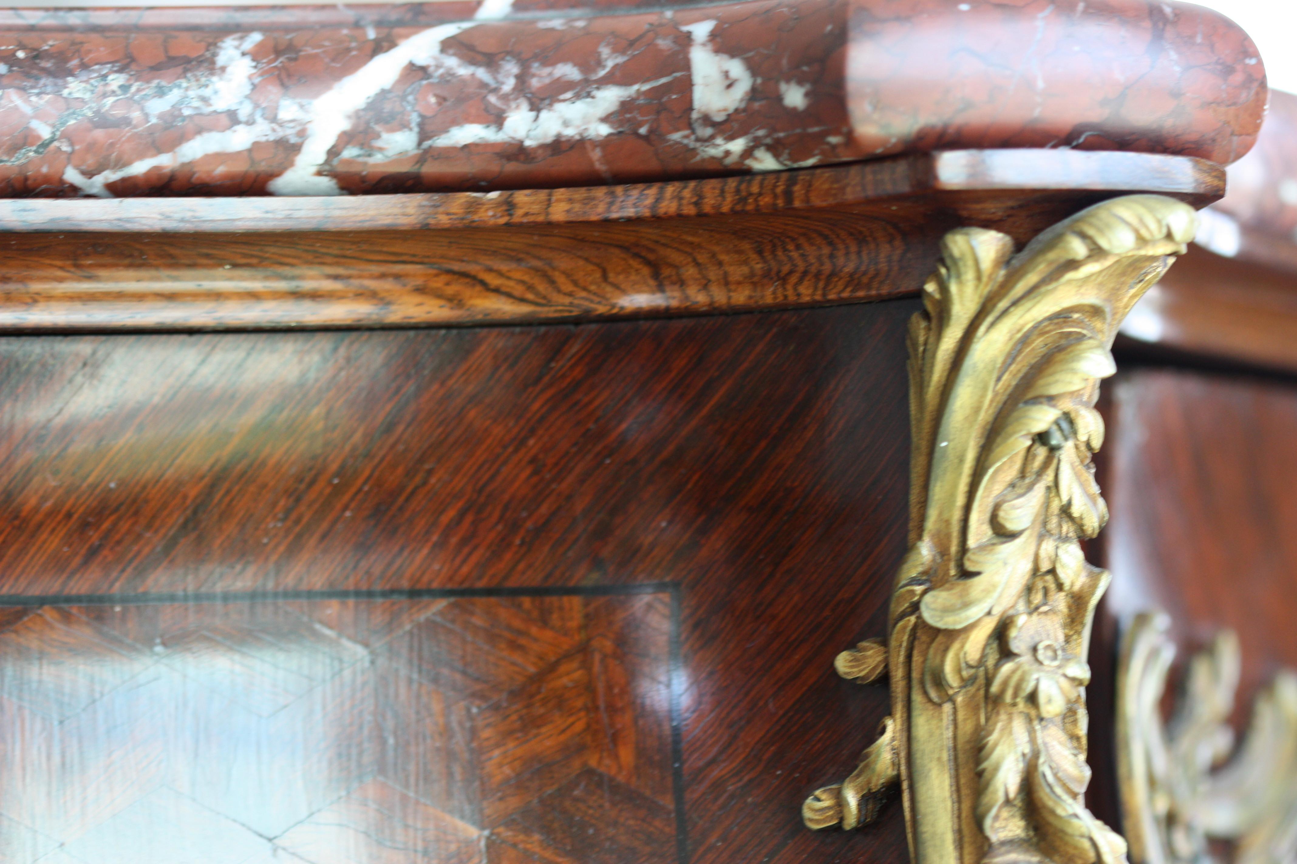 François Linke a Louis XV Style Ormolu Mounted Kingwood and Parquetry For Sale 8