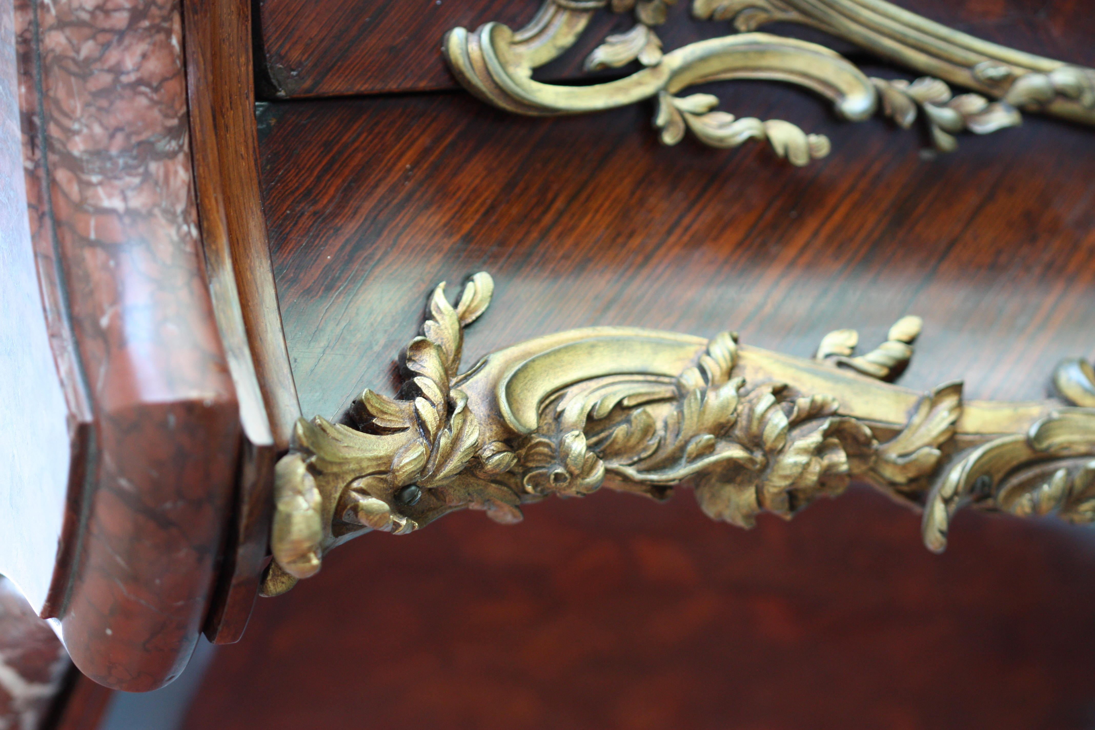 François Linke a Louis XV Style Ormolu Mounted Kingwood and Parquetry For Sale 1