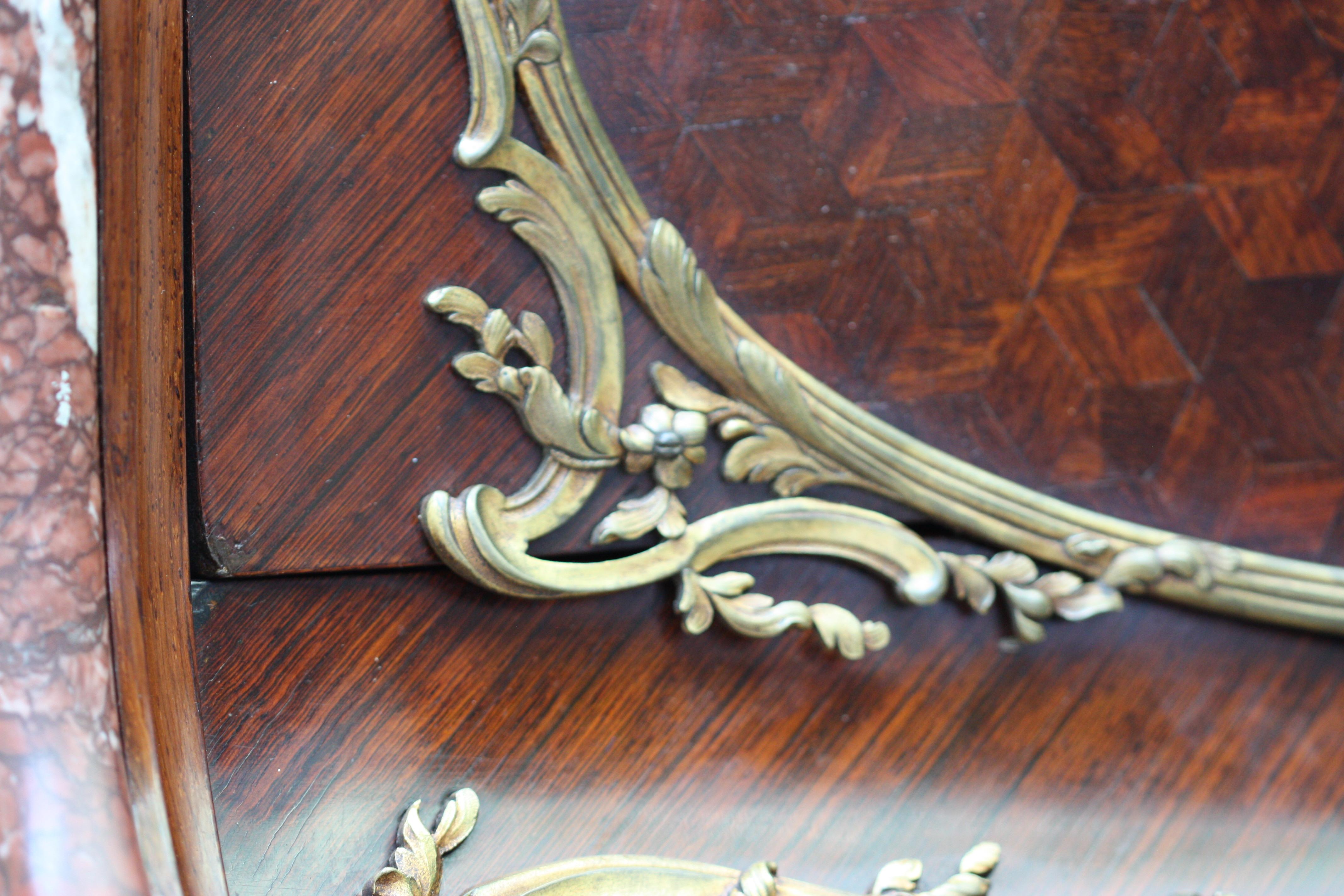 François Linke a Louis XV Style Ormolu Mounted Kingwood and Parquetry For Sale 2