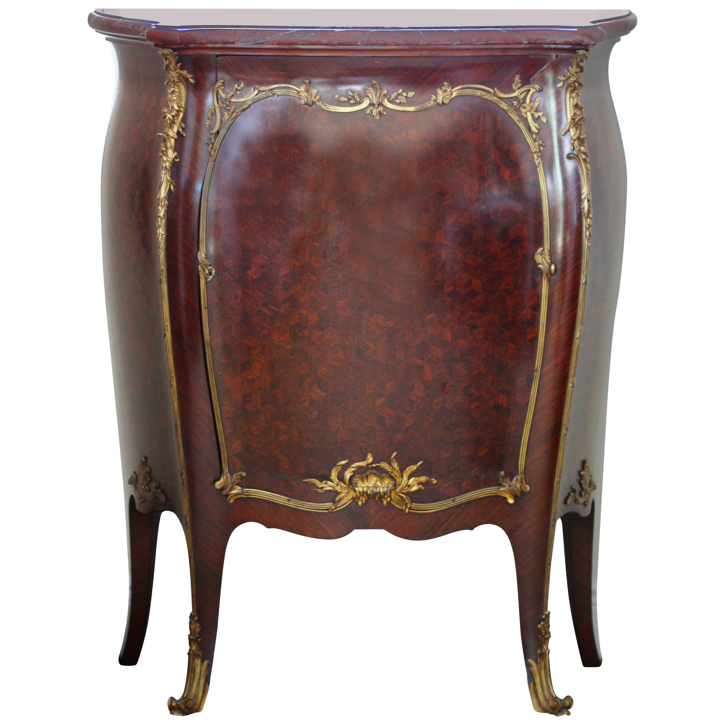 François Linke a Louis XV Style Ormolu Mounted Kingwood and Parquetry