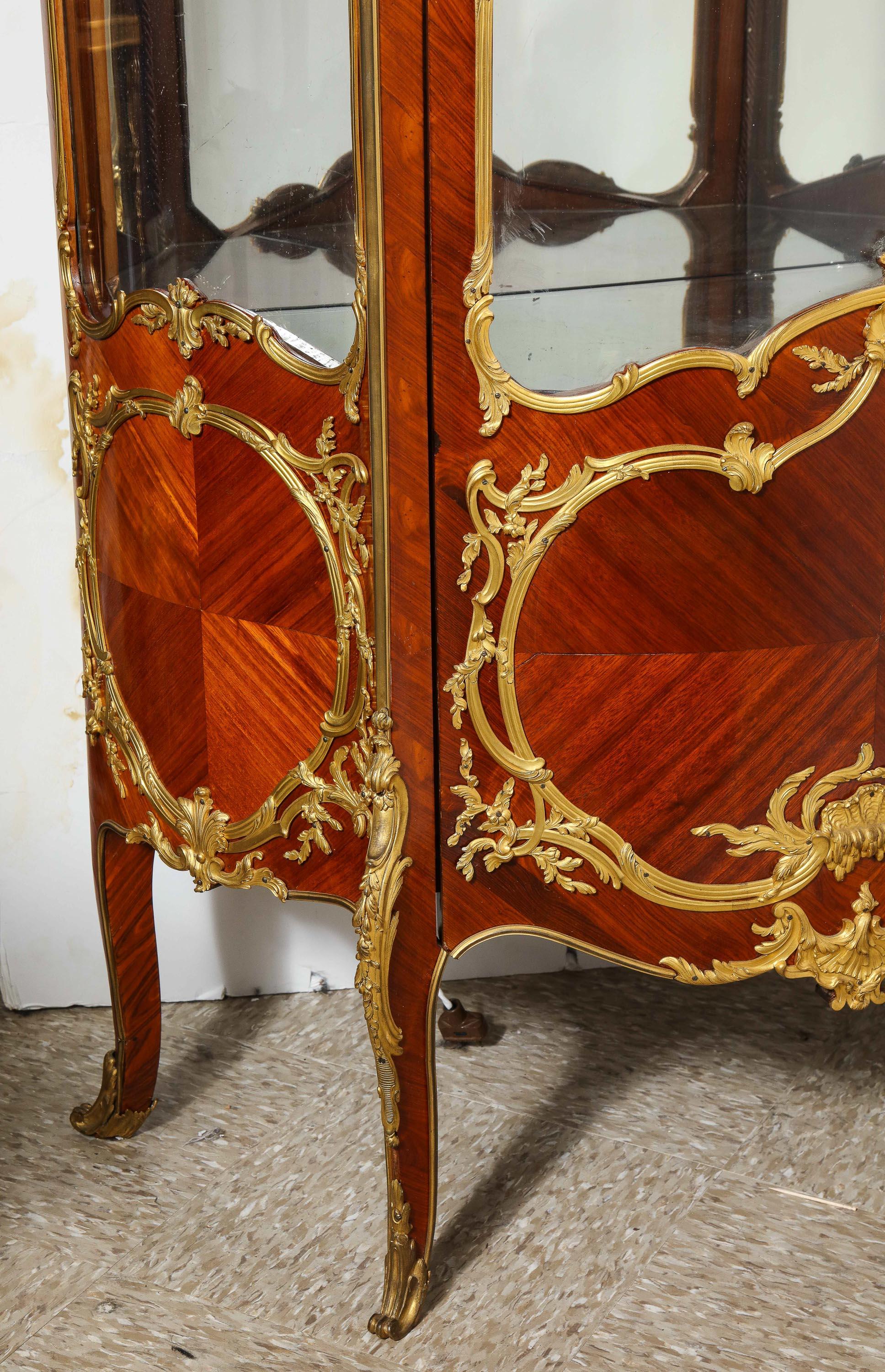 Francois Linke, an Exceptional French Ormolu-Mounted Kingwood Vitrine Cabinet 11