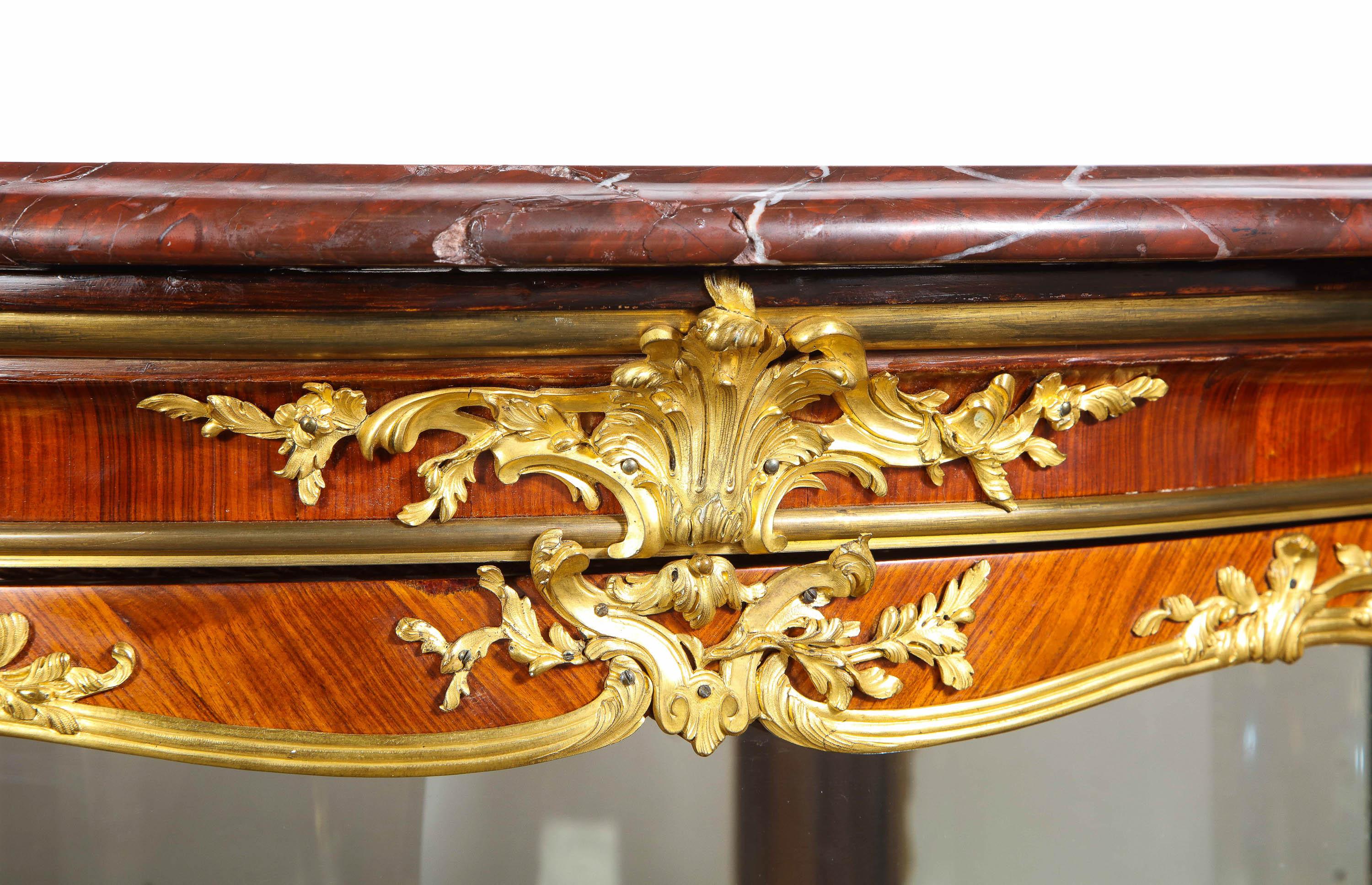 Francois Linke, an Exceptional French Ormolu-Mounted Kingwood Vitrine Cabinet 14