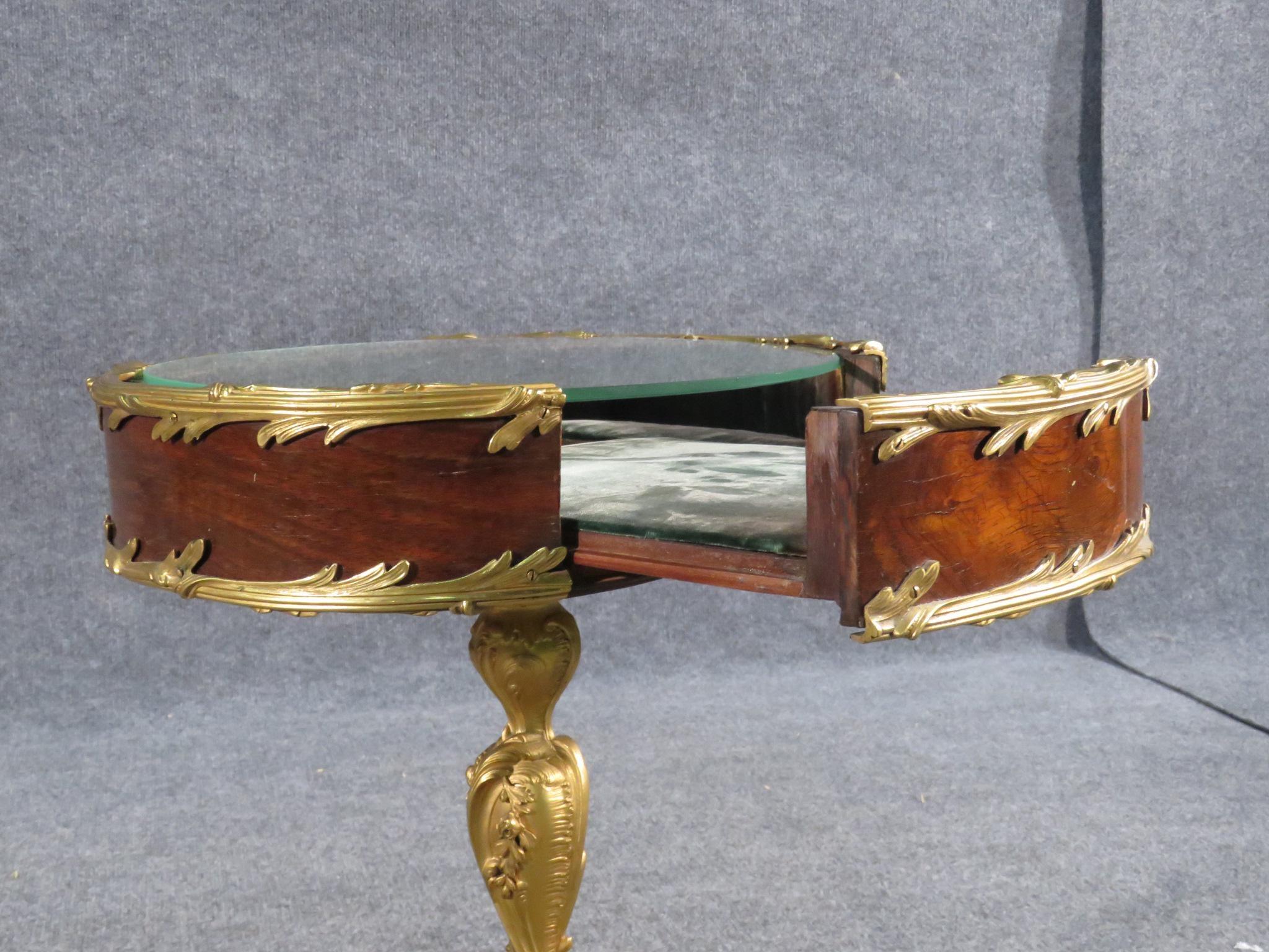 Louis XV Francois Linke Attributed Bronze Petite Jewelry Vitrine Display Table C1880s