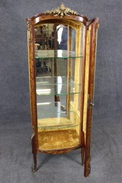 Francois Linke Attributed Louis XV Figural Bronze Ormolu Mahogany Vitrine