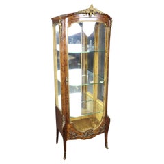 Francois Linke Attributed Louis XV Figural Bronze Ormolu Mahogany Vitrine