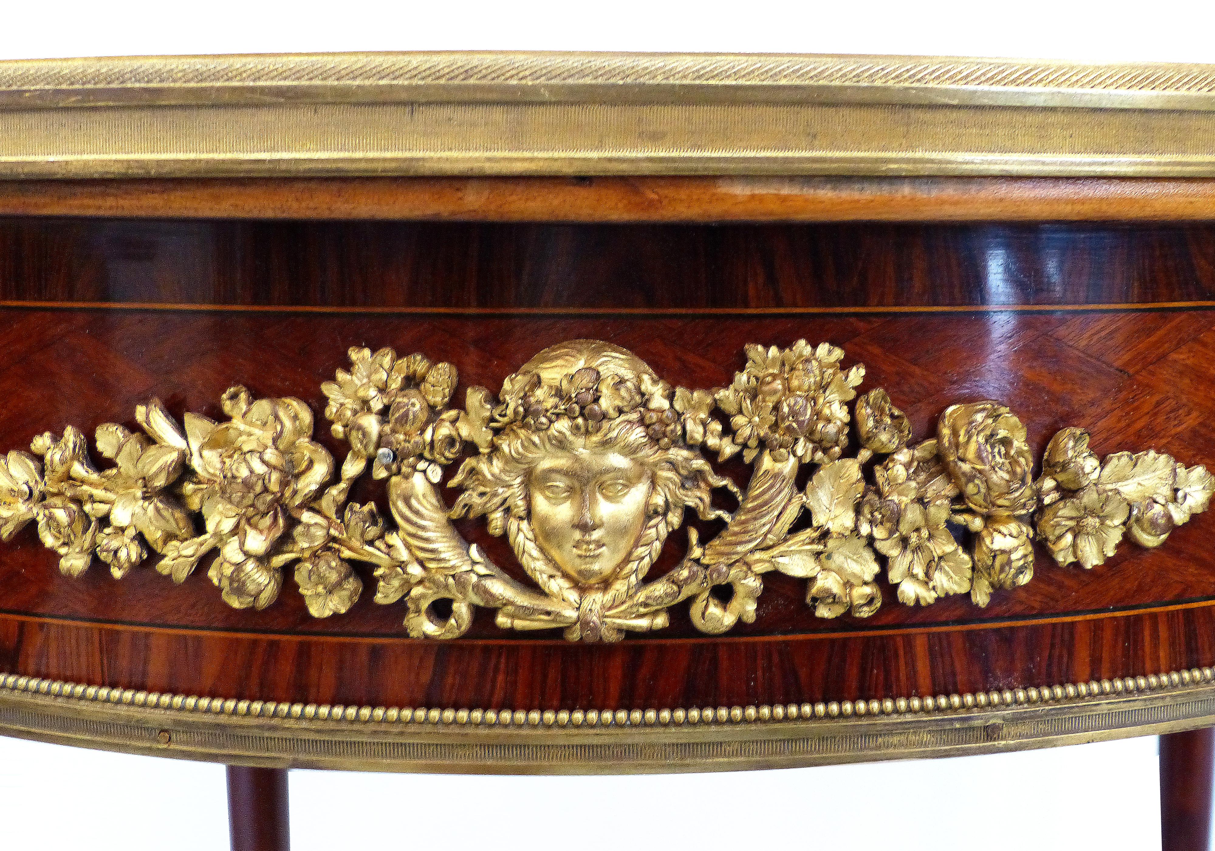 Francois Linke Center Table with Bronze Basket and Mounts, France, circa 1880 In Good Condition In Miami, FL