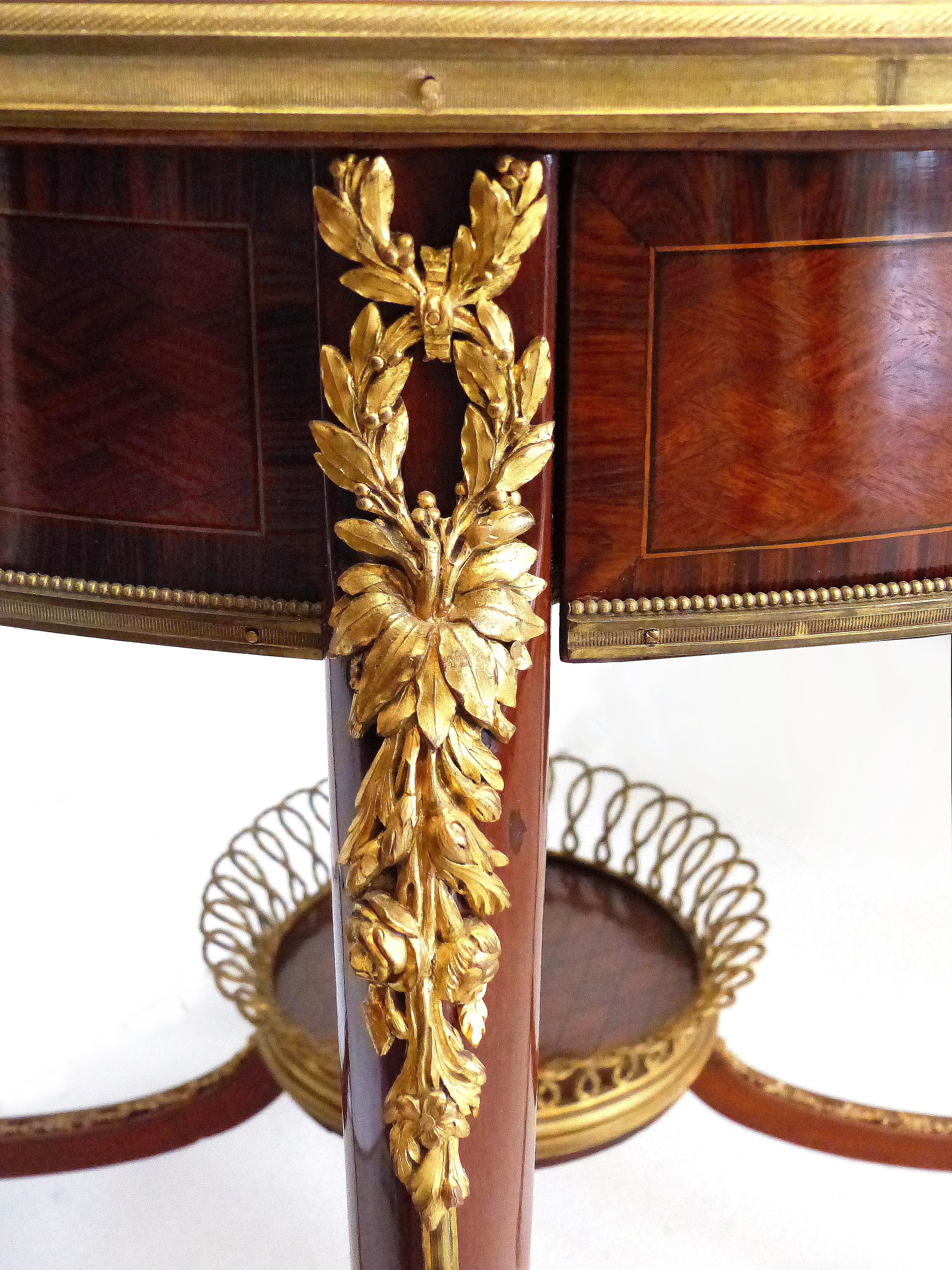 Francois Linke Center Table with Bronze Basket and Mounts, France, circa 1880 1