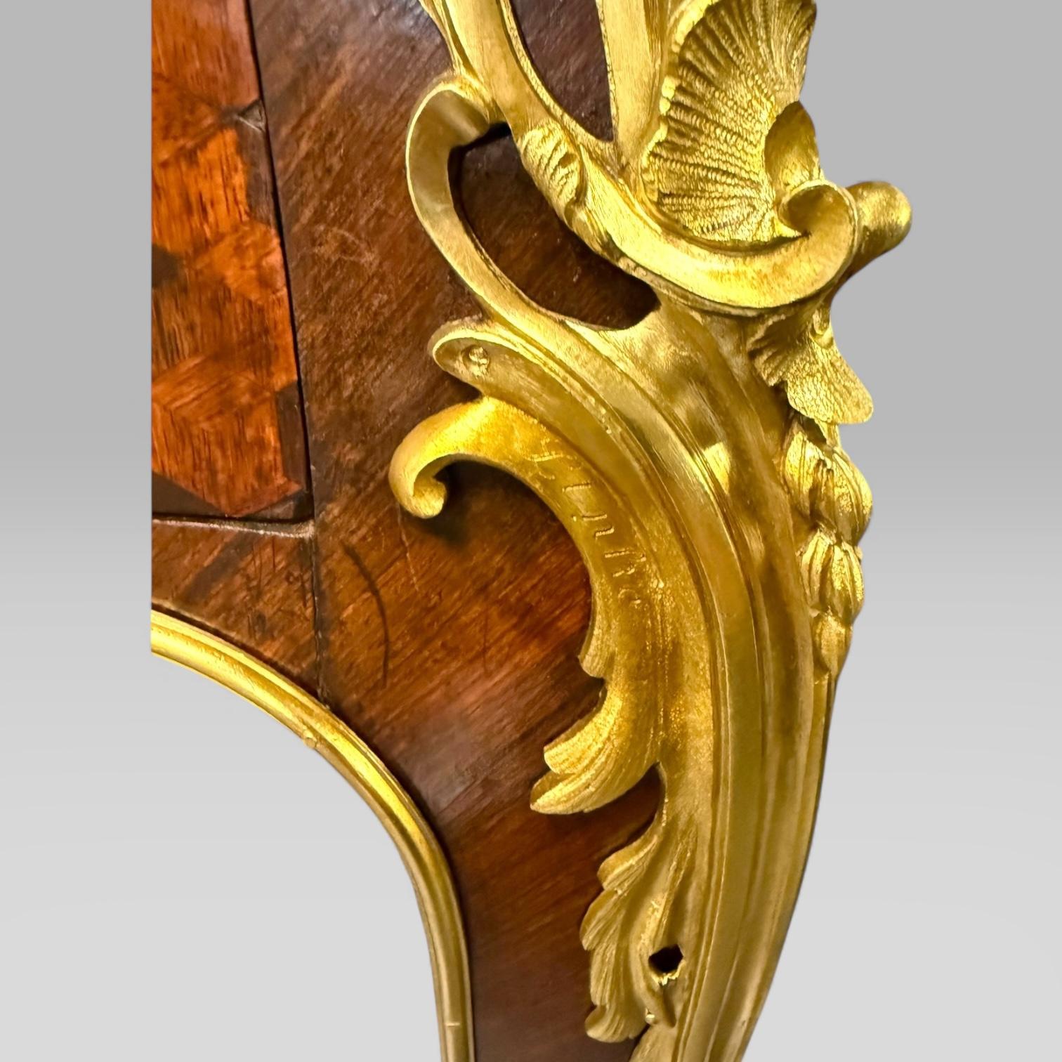 François Linke French Louis XVI Ormolu Kingwood Bureau Plat Desk, c.1889 For Sale 12