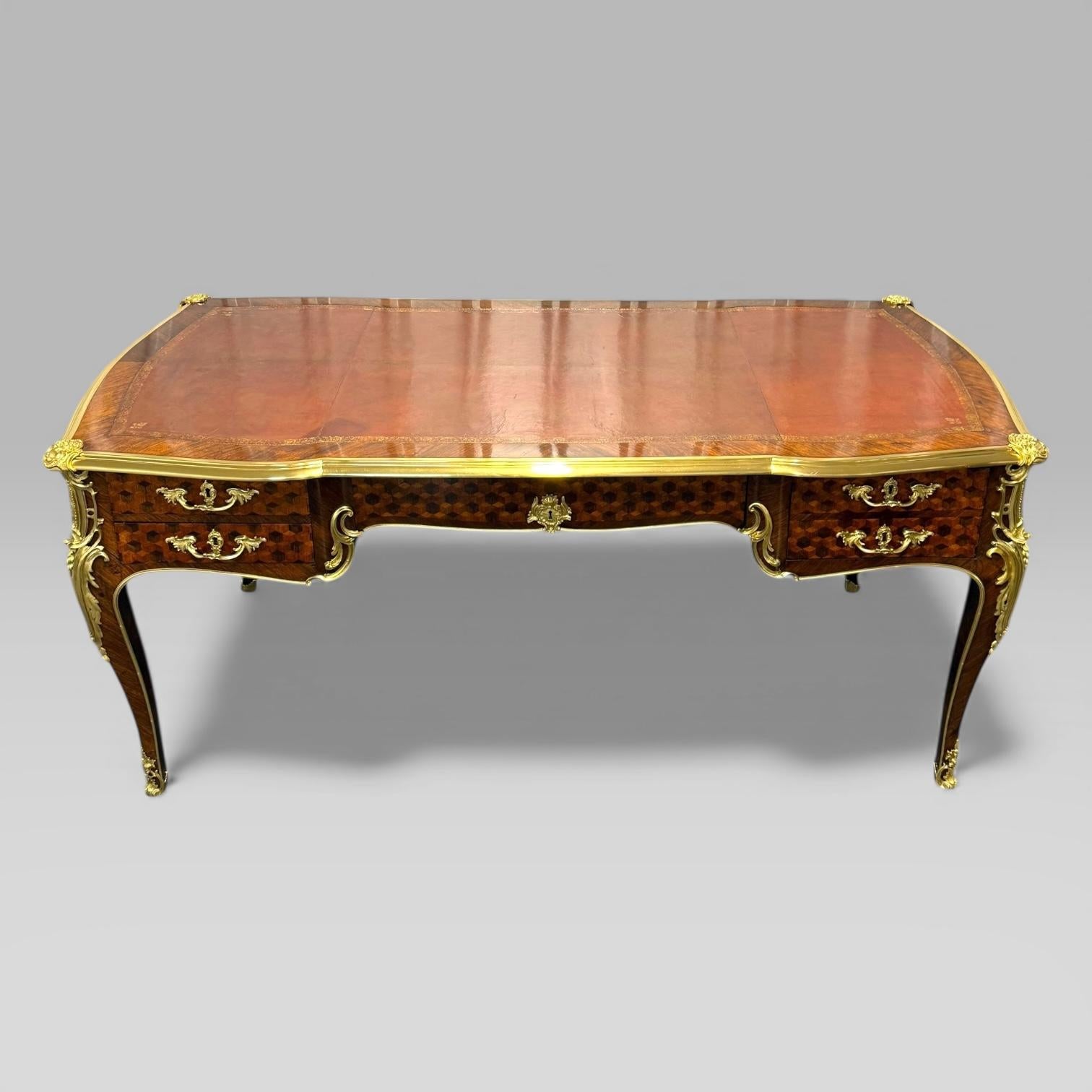 A rare early François Linke bureau plat (c.1889, a masterwork of the Belle Époque by France’s most celebrated ébéniste. Originally from the Estelle Doheny Collection and sold at Christie’s New York (2001), it features A. Duval-signed ormolu mounts,