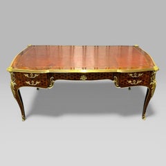 François Linke Französisch Louis XVI Ormolu Kingwood Bureau Plat Schreibtisch, c.1889