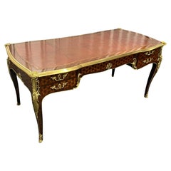 François Linke French Louis XVI Ormolu Kingwood Bureau Plat Desk, c.1889