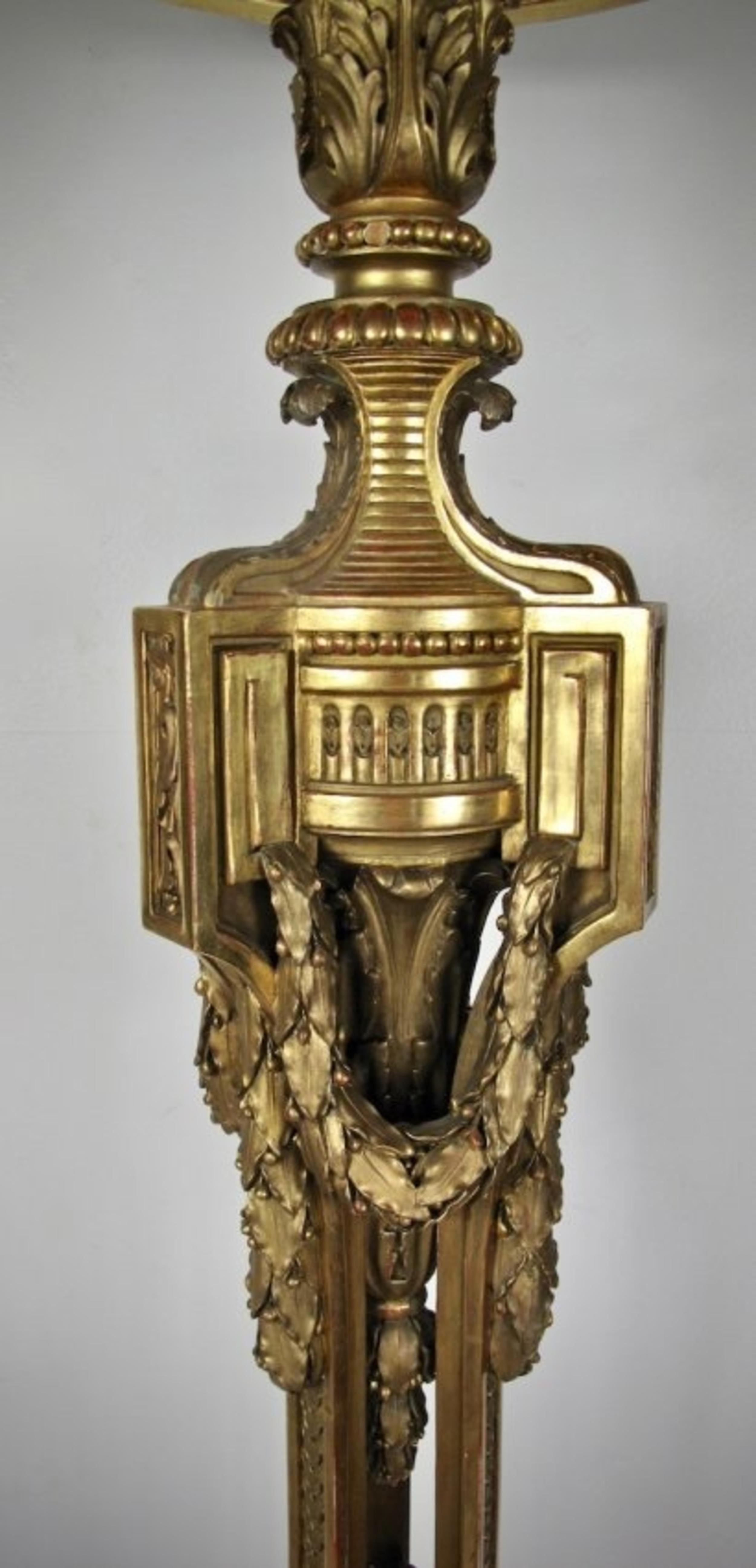 Early 20th Century Francois Linke Giltwood Torchère For Sale